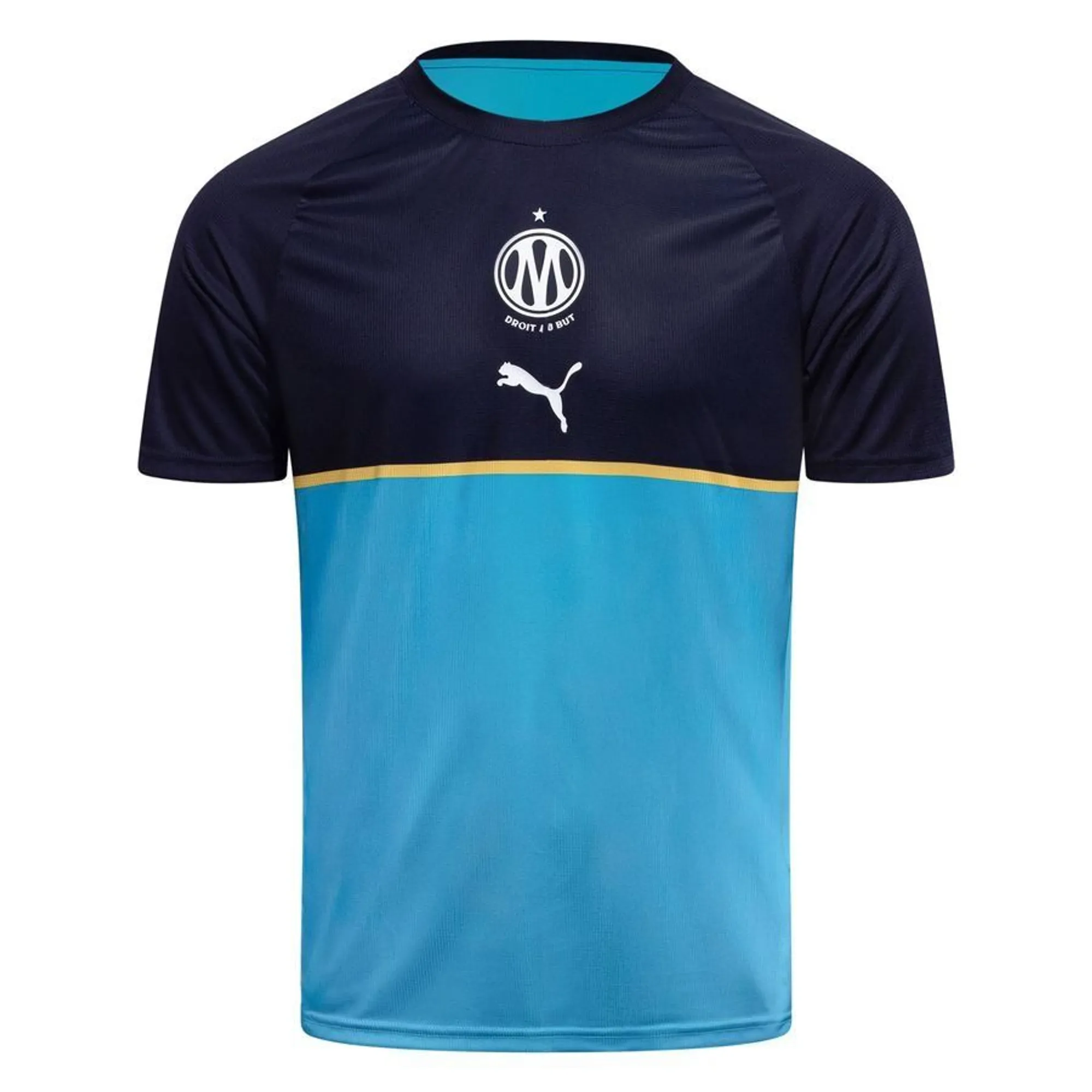 Marseille Training T-Shirt Pre Match - Bright Aqua/New Navy - ['Blue']