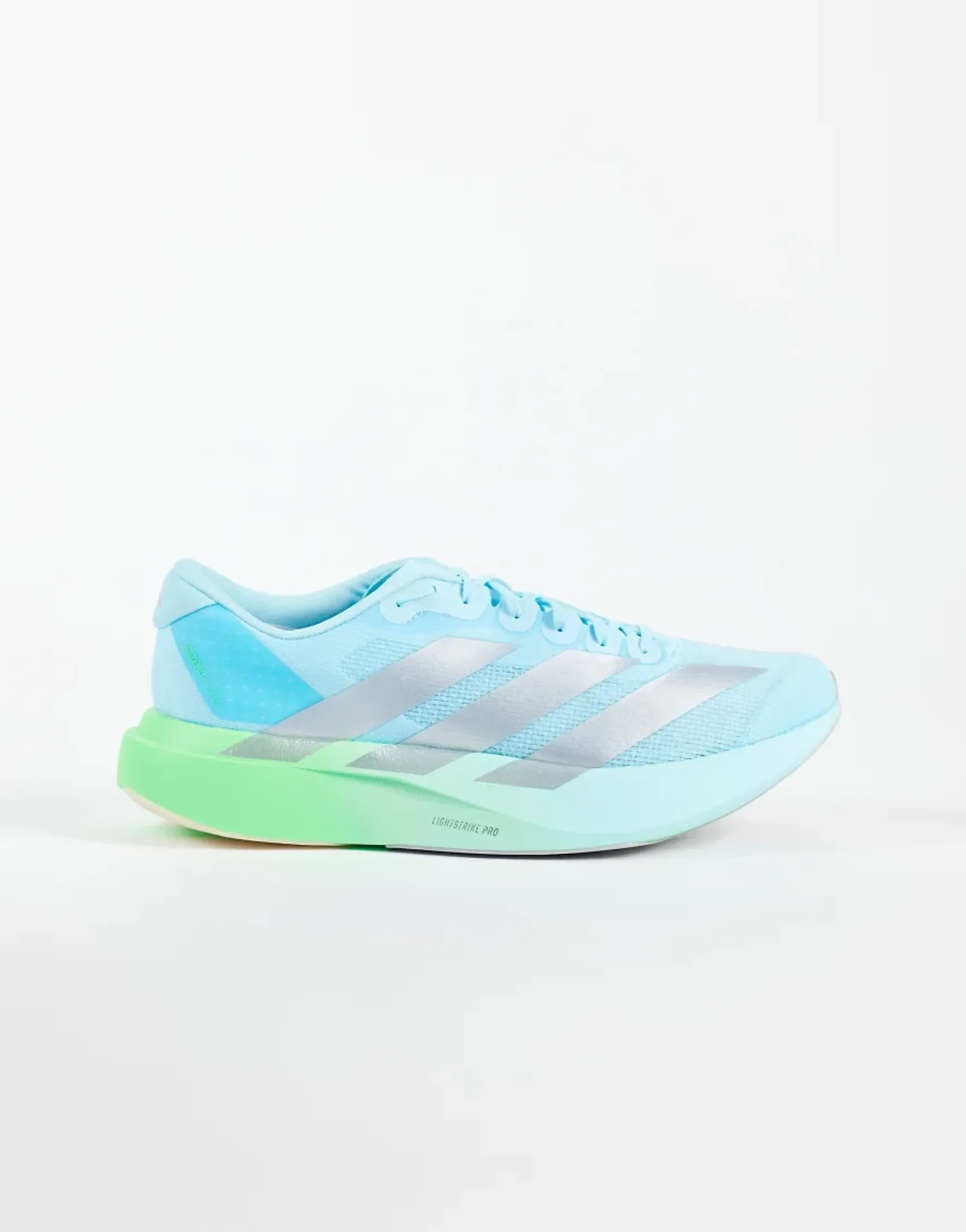Adidas Running Adizero Evo Sl Trainers In Silver Blue And Green Fade