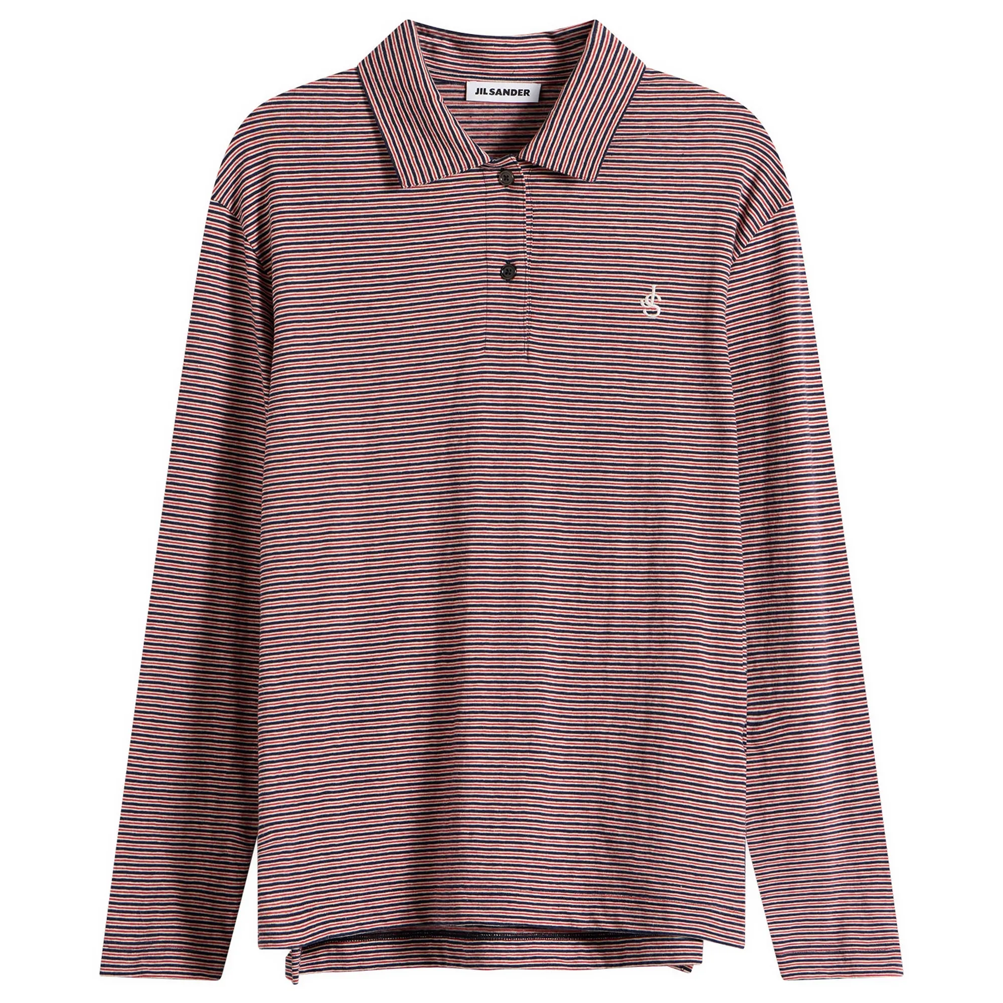 Jil Sander Women's Long Sleeve Polo Shirt Red Flag