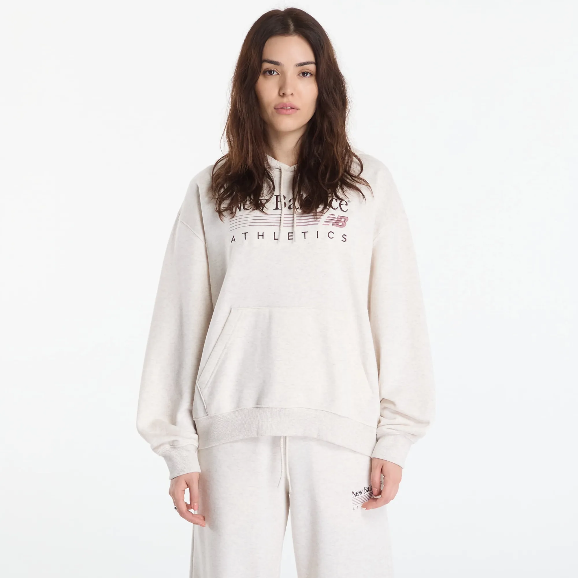 Sweatshirt New Balance Trackside French Terry Hoodie Linen Heather L