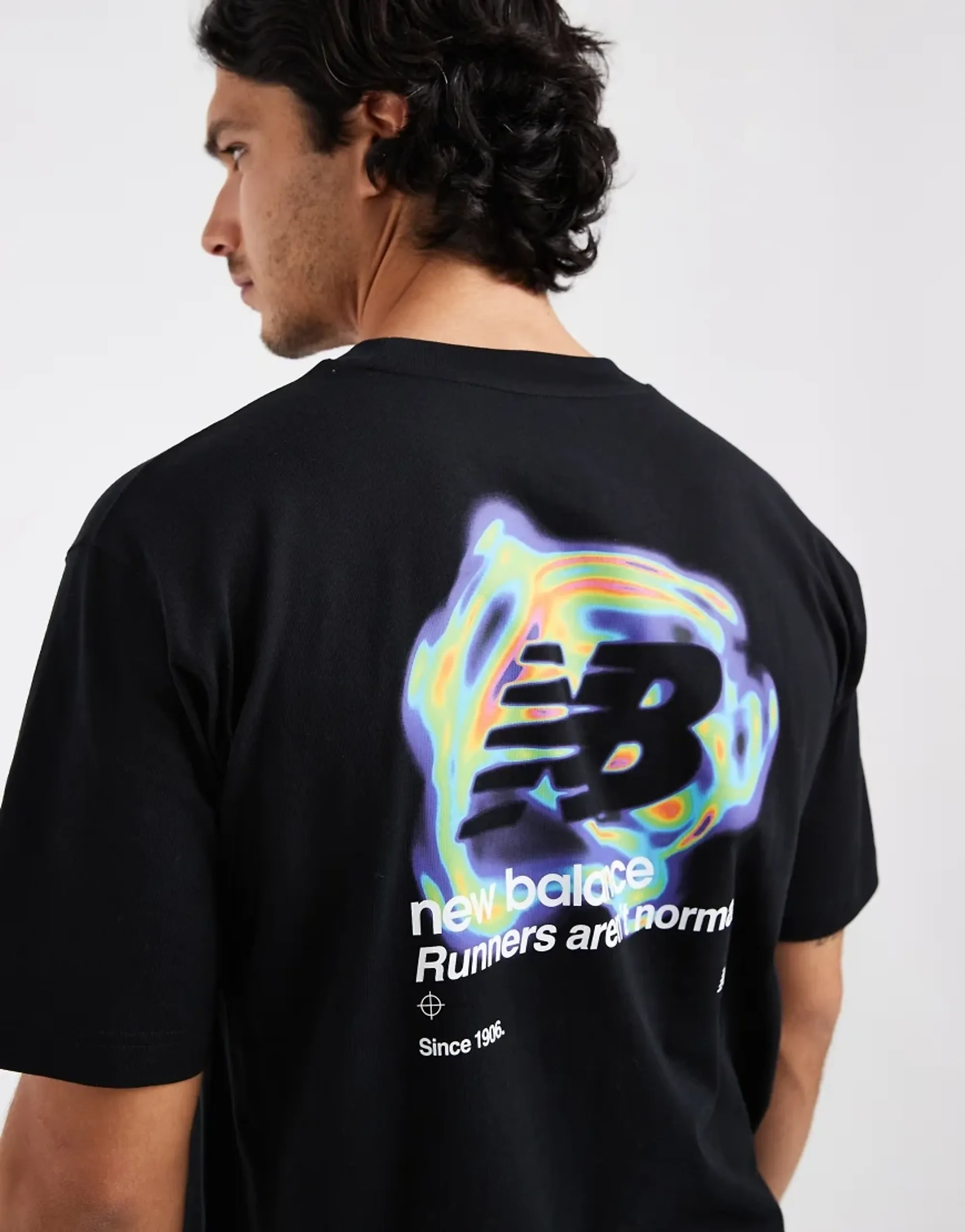 New Balance Heat Map Graphic Motion T-Shirt In Black