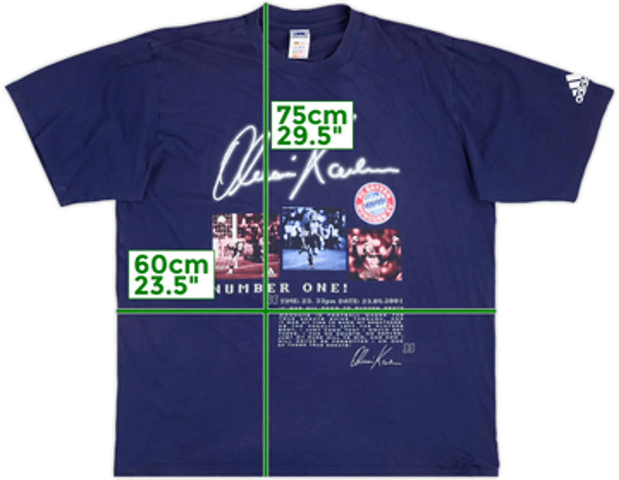 2001-02 Bayern Munich 'Oliver Kahn' adidas Graphic Tee - 7/10 - (XL)