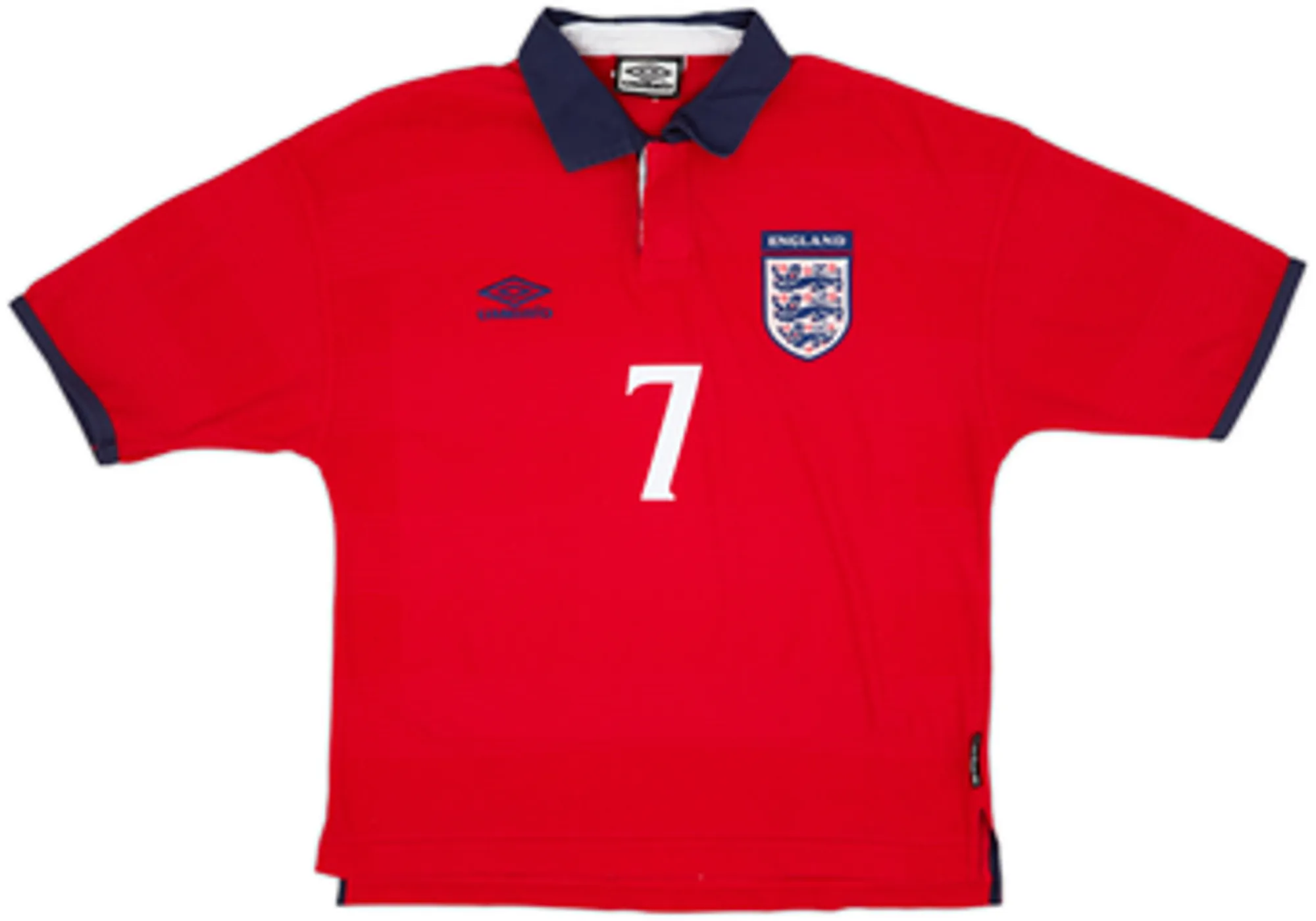 1999-01 England Away Shirt Beckham #7 - 9/10 - (Y)
