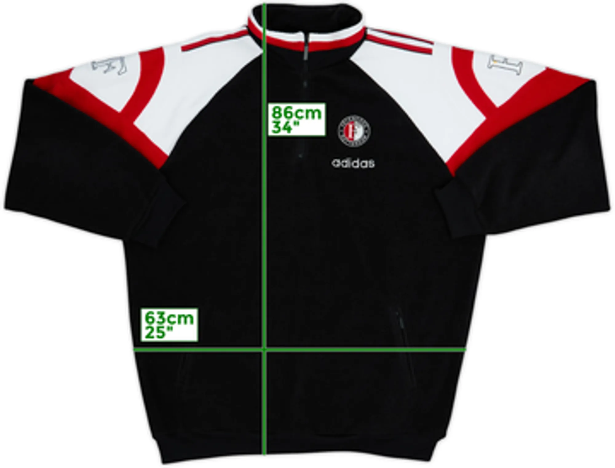 1996-97 Feyenoord adidas 1/4 Zip Fleece Top - 8/10 - (XL)