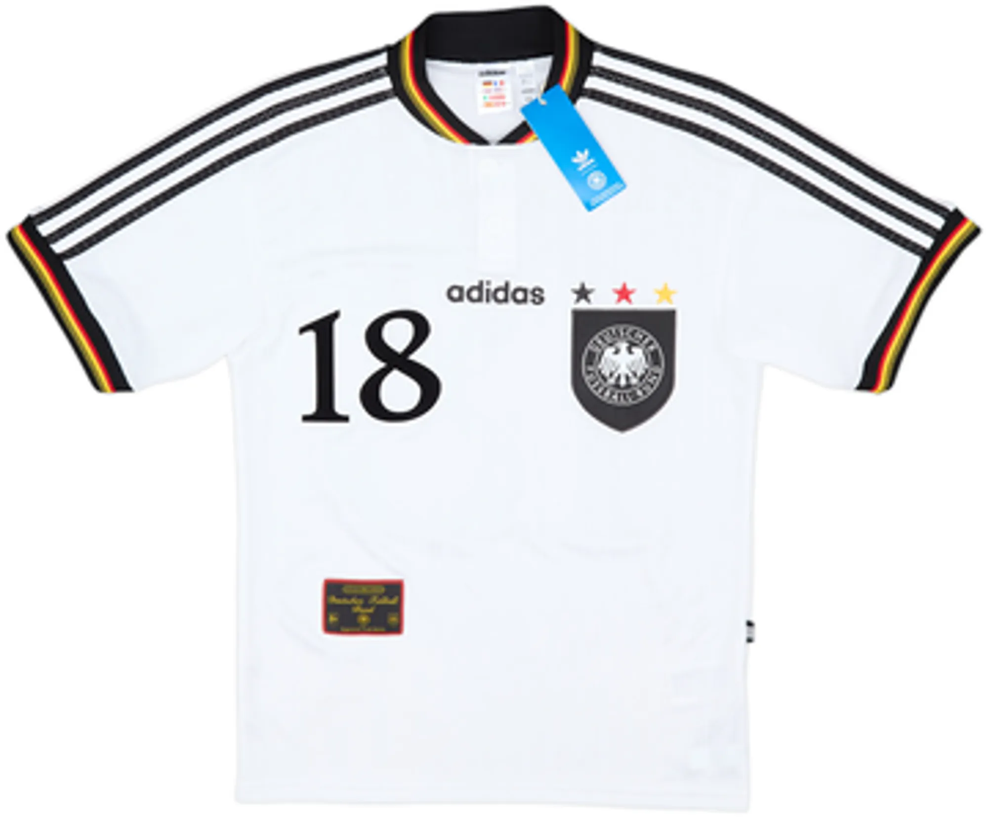 1996 Germany adidas Originals Reissue Home Shirt Klinsmann #18 (XS)