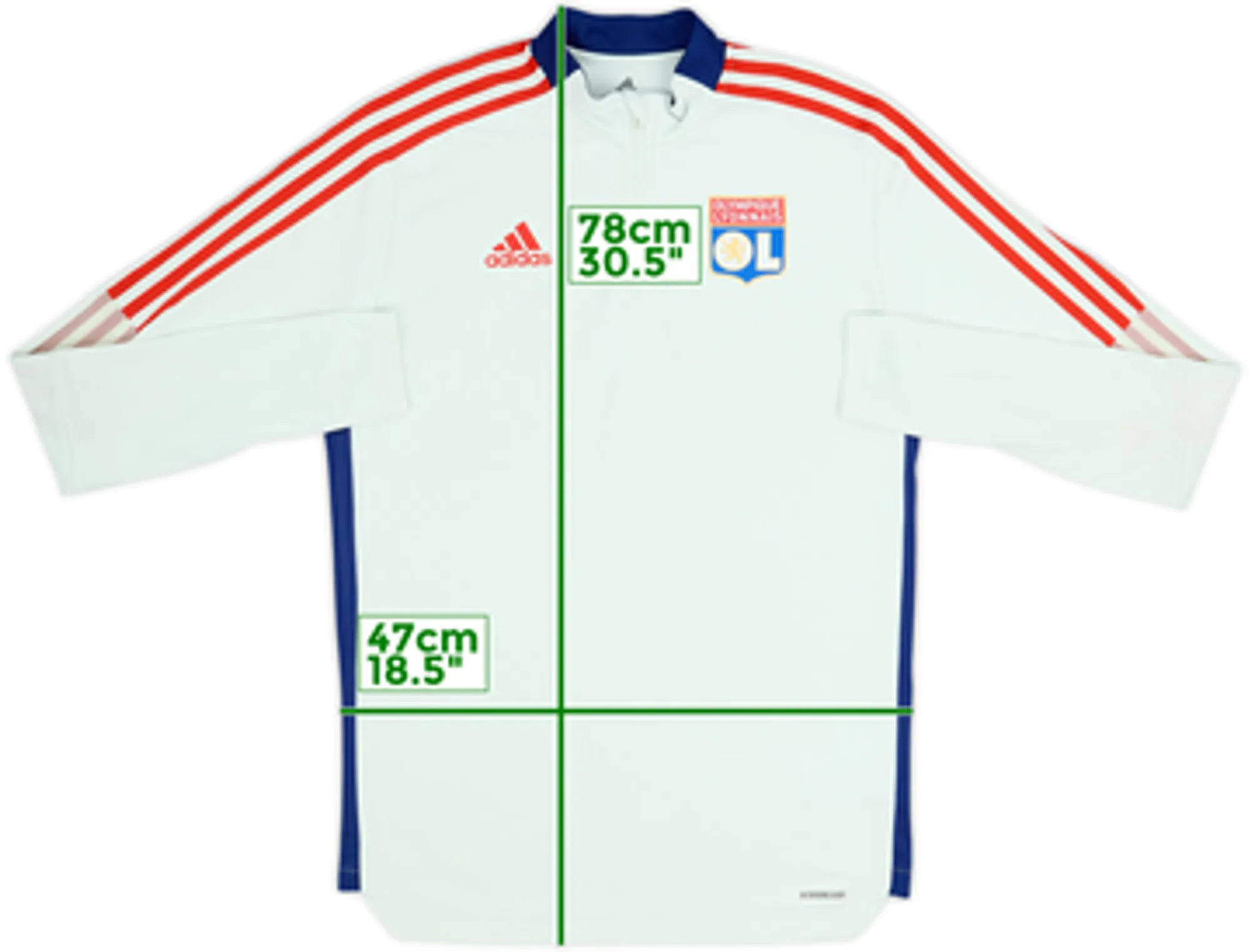 2021-22 Lyon adidas 1/4 Zip Drill Top - 8/10 - (M)