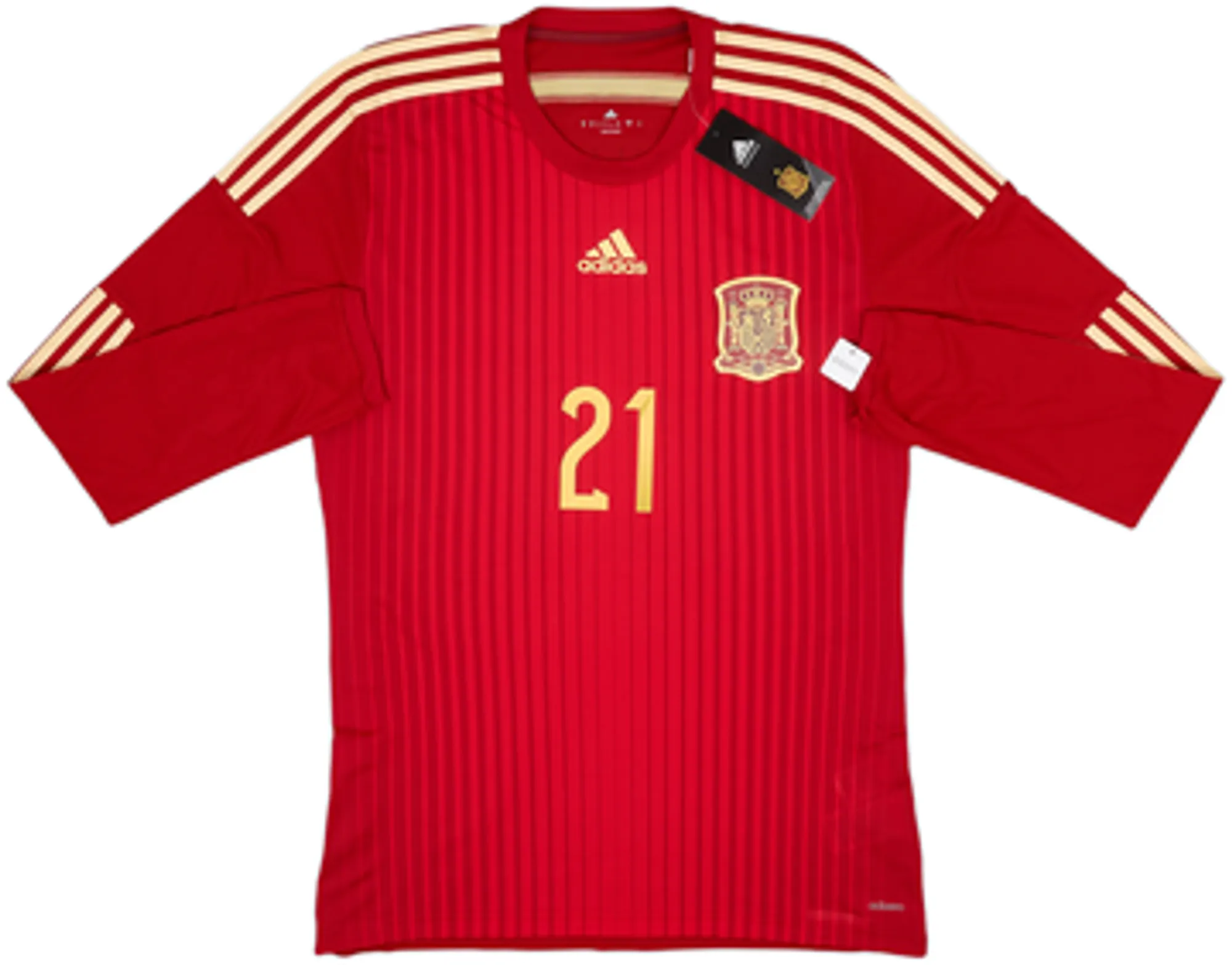 2013-15 Spain Player Issue Home L/S Shirt Silva #21 (L)