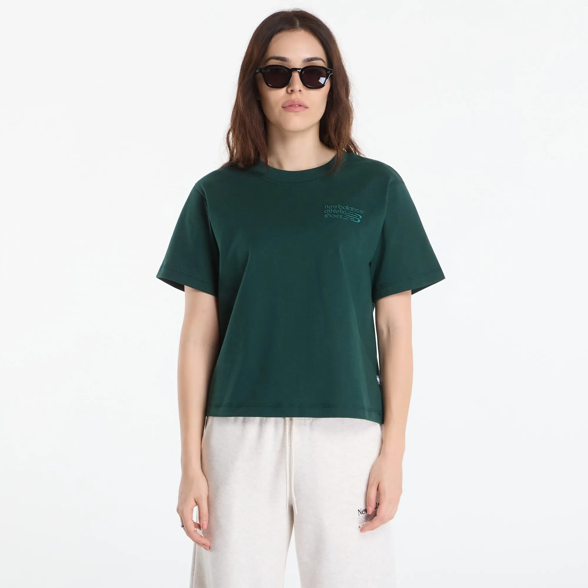 T-Shirt New Balance Athletics Premium Logo Hip Length Relaxed T-Shirt Nordic Green M