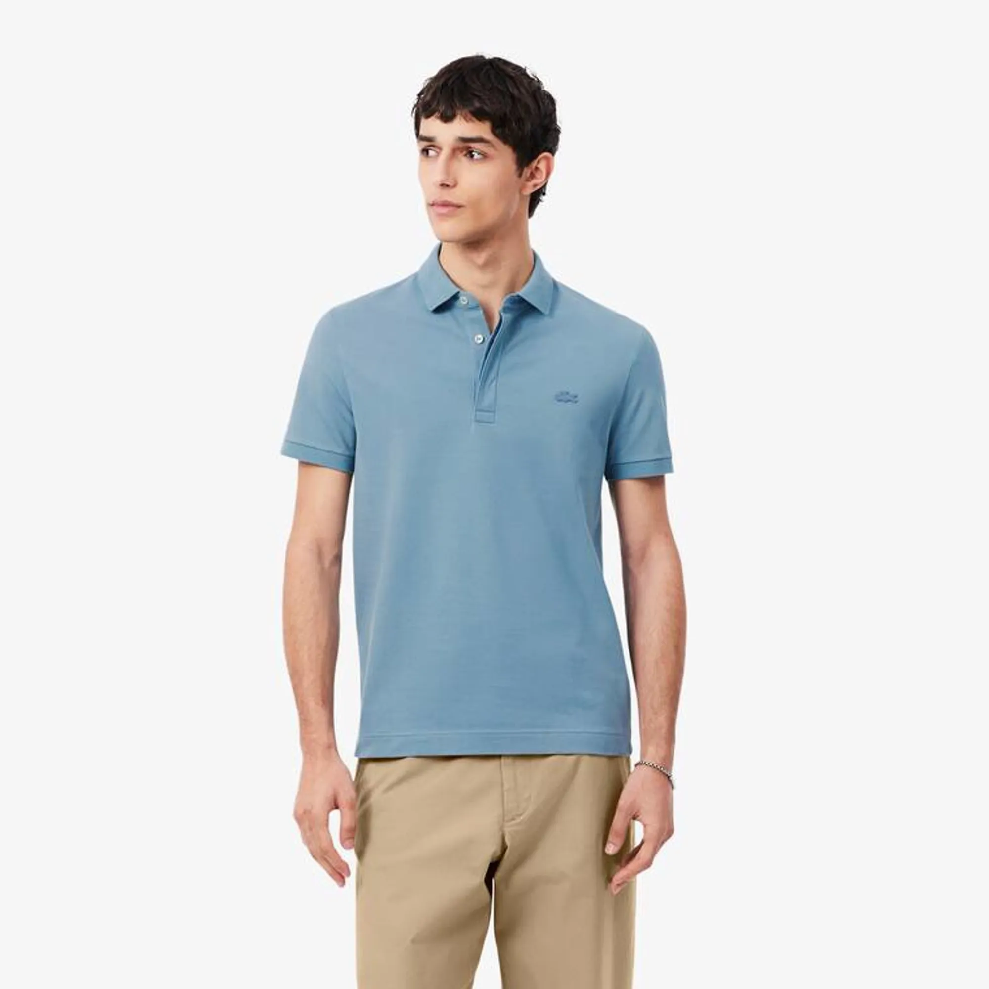 Lacoste Regular Fit Paris Stretch Piqué Polo Shirt - Grayish Blue