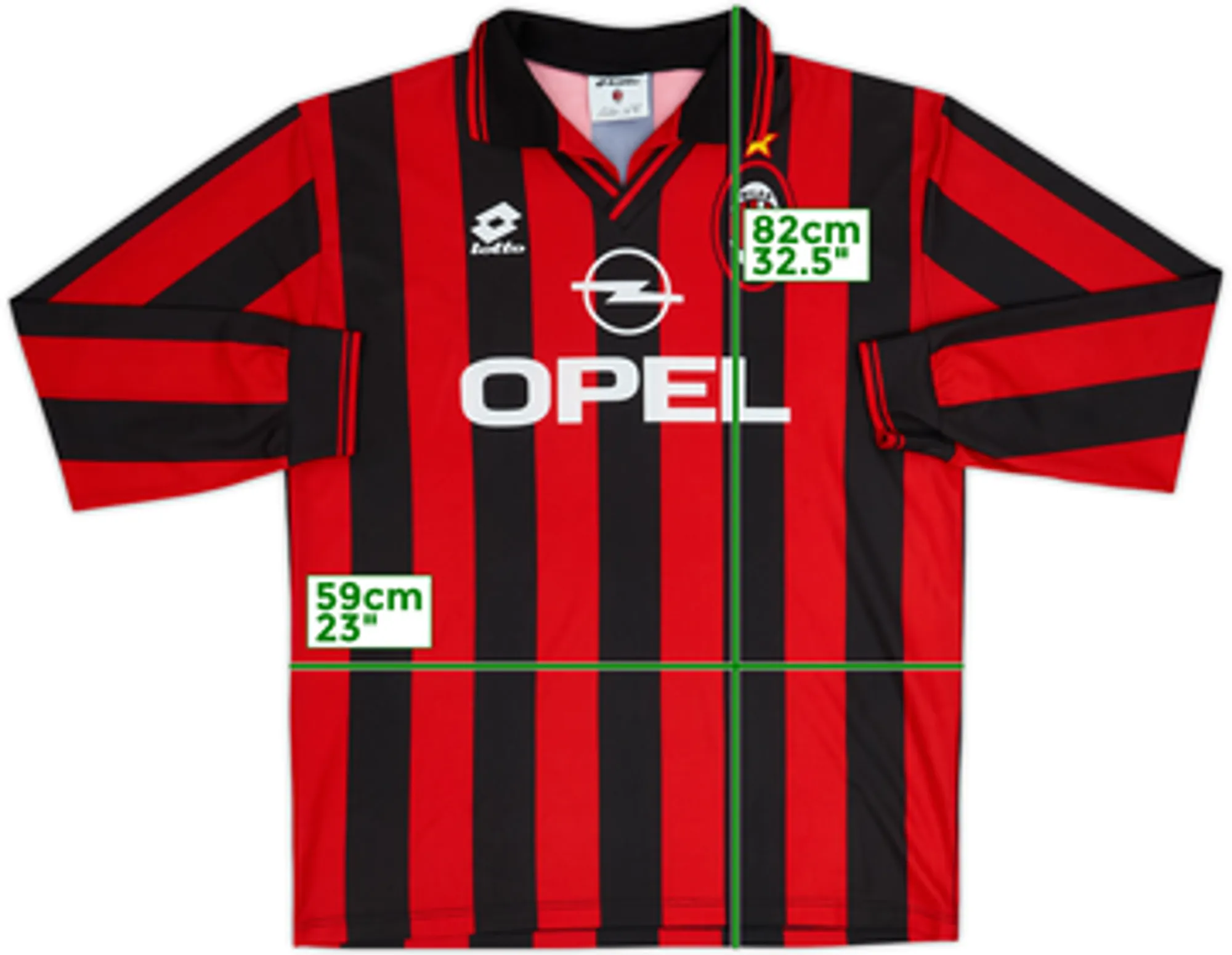1997-98 AC Milan Home L/S Shirt - 9/10 - (L)
