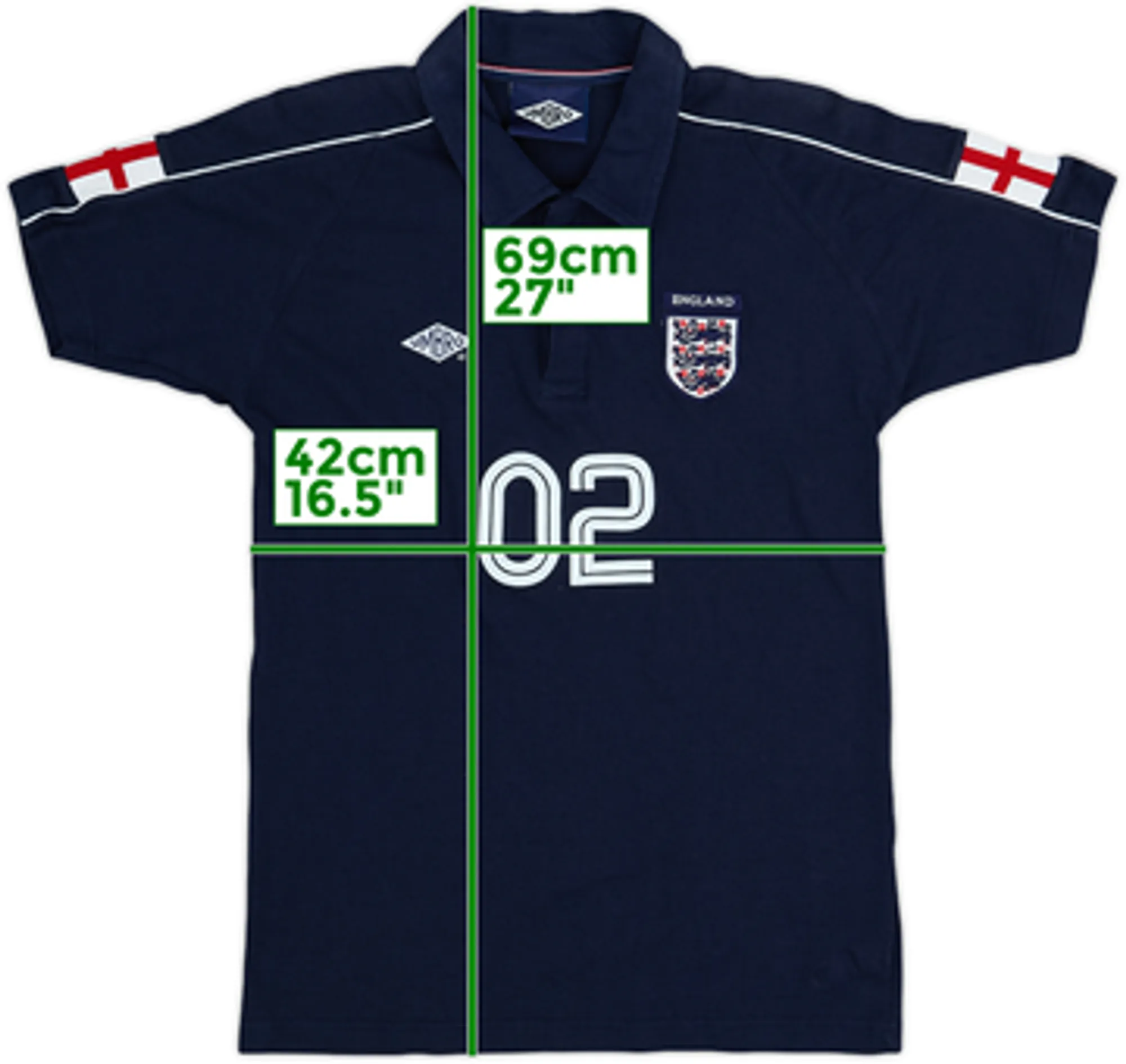 2002-04 England Umbro Polo Shirt #02 - 9/10 - (S