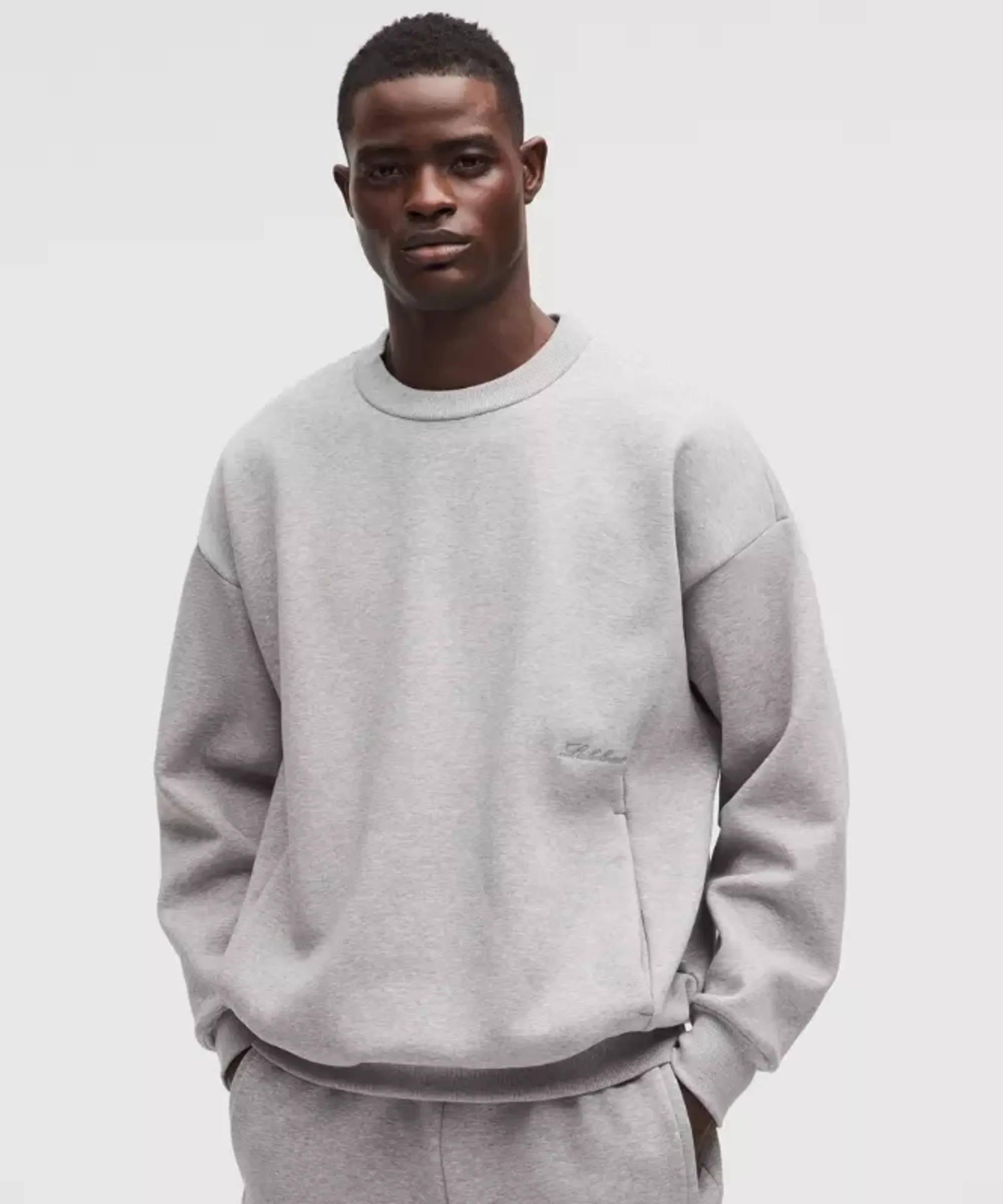 lululemon – Men's Big Cozy Crew Sweatshirt Wordmark – Color Grey – Size 2XL