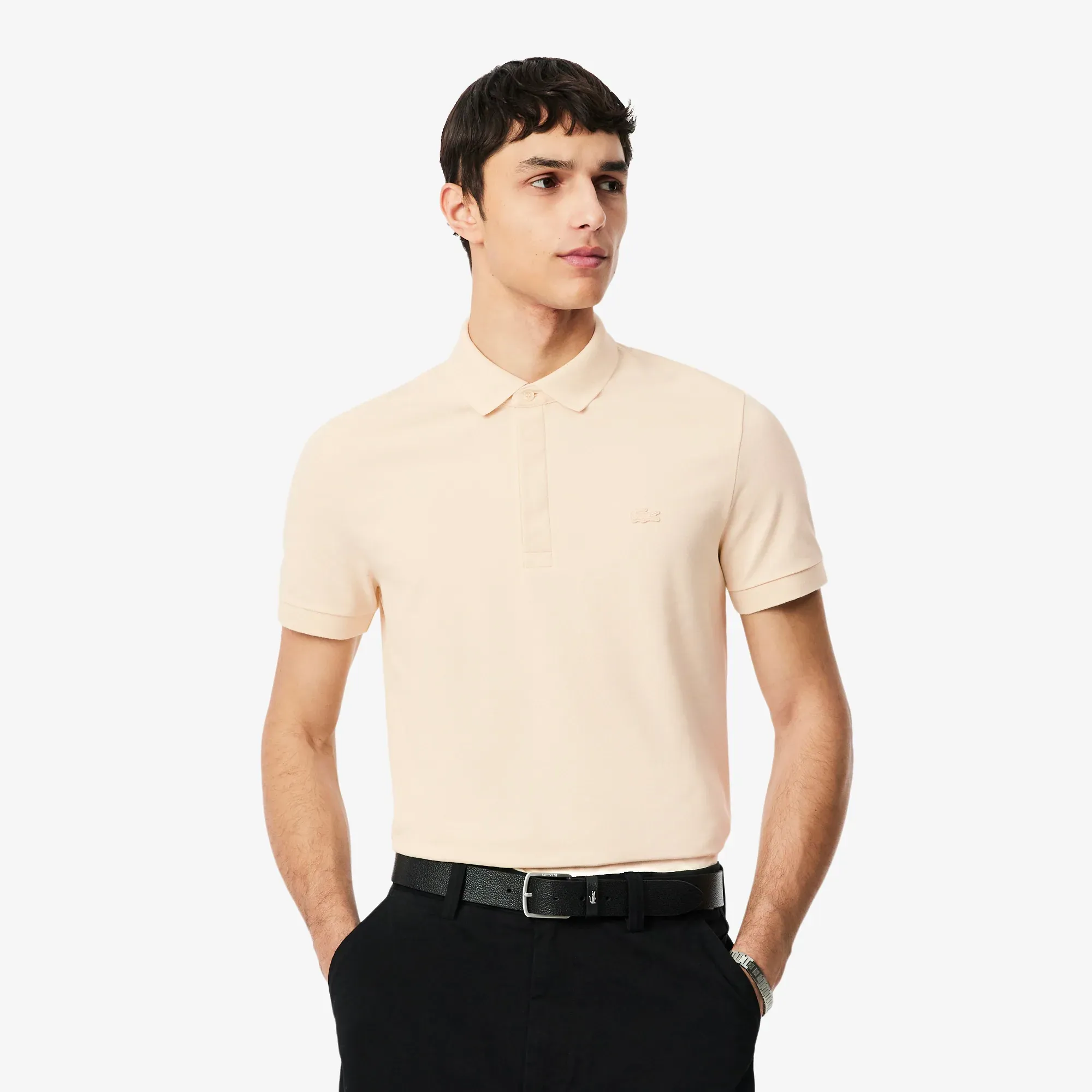 Lacoste Regular Fit Paris Stretch Piqué Polo Shirt - Beige