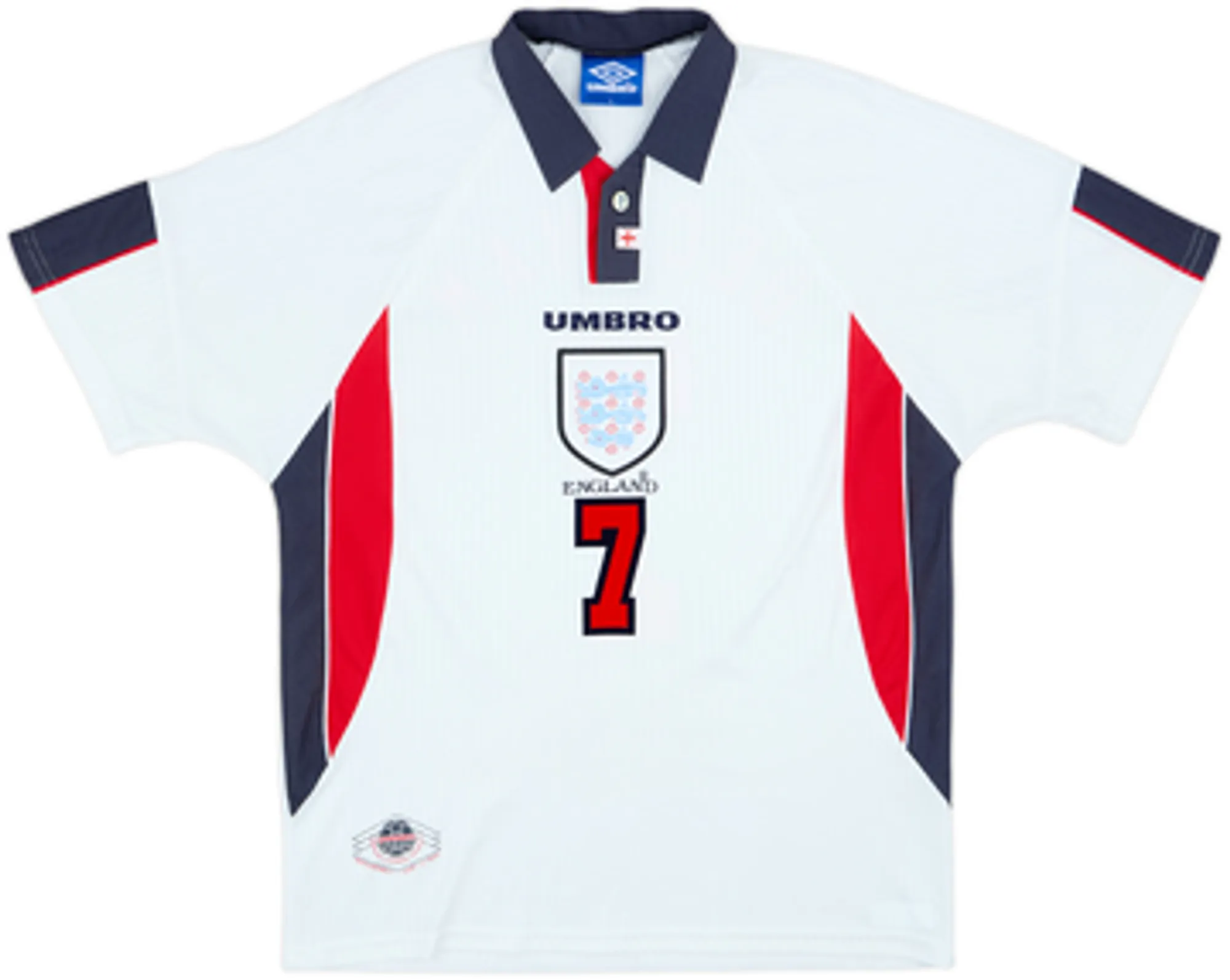 1997-99 England Home Shirt Beckham #7 - 4/10 - (L)