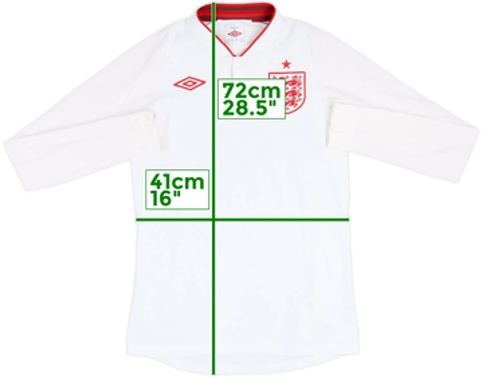 2012-13 England Home L/S Shirt - 9/10 - (XL.Boys)