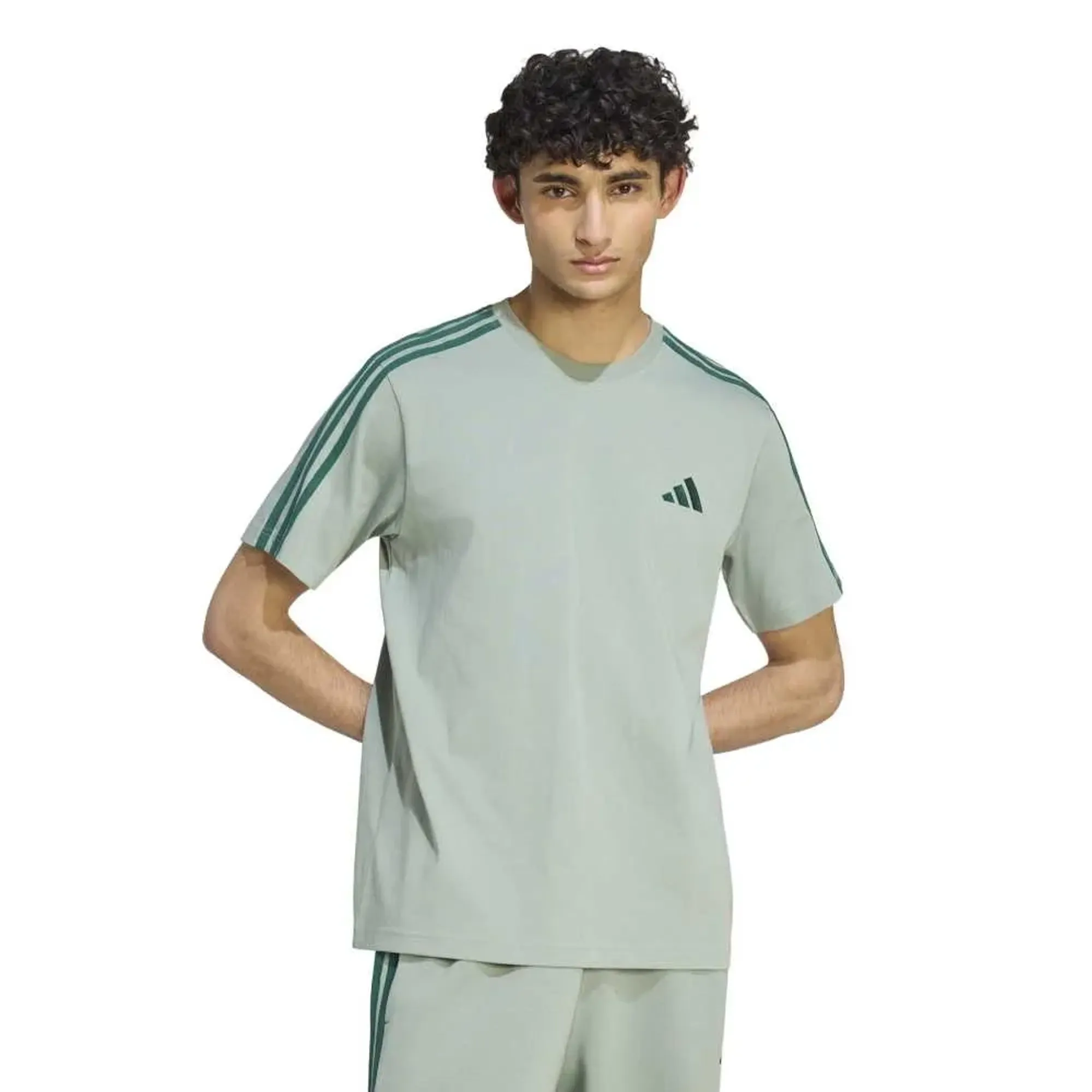 Adidas Essentials 3 Stripes Single Jersey Left Chest Branded Short Sleeve T-shirt