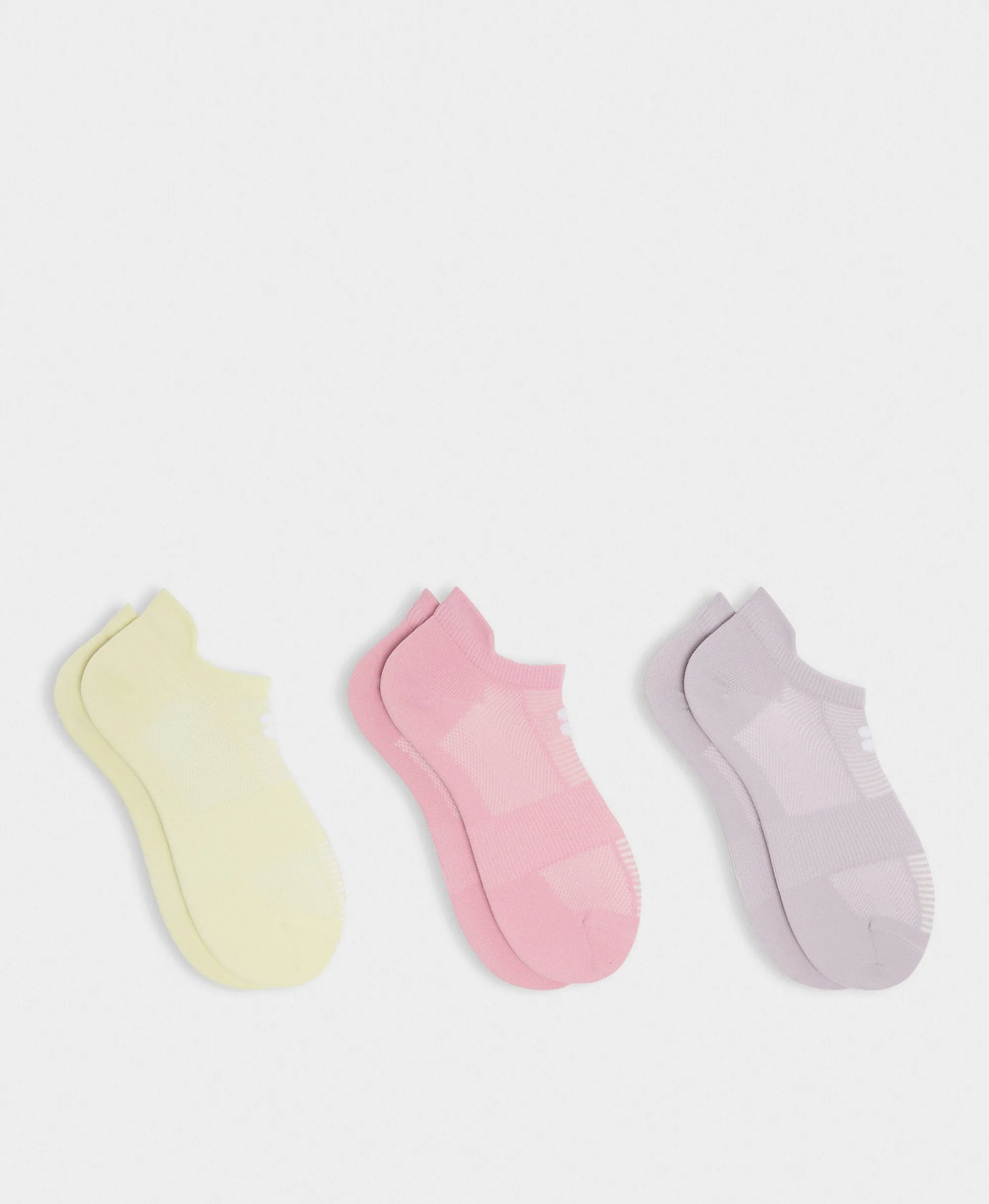 Sweaty Betty Lightweight Trainer Socks 3 Pack, Pink,Purple, Women's UK 6-8