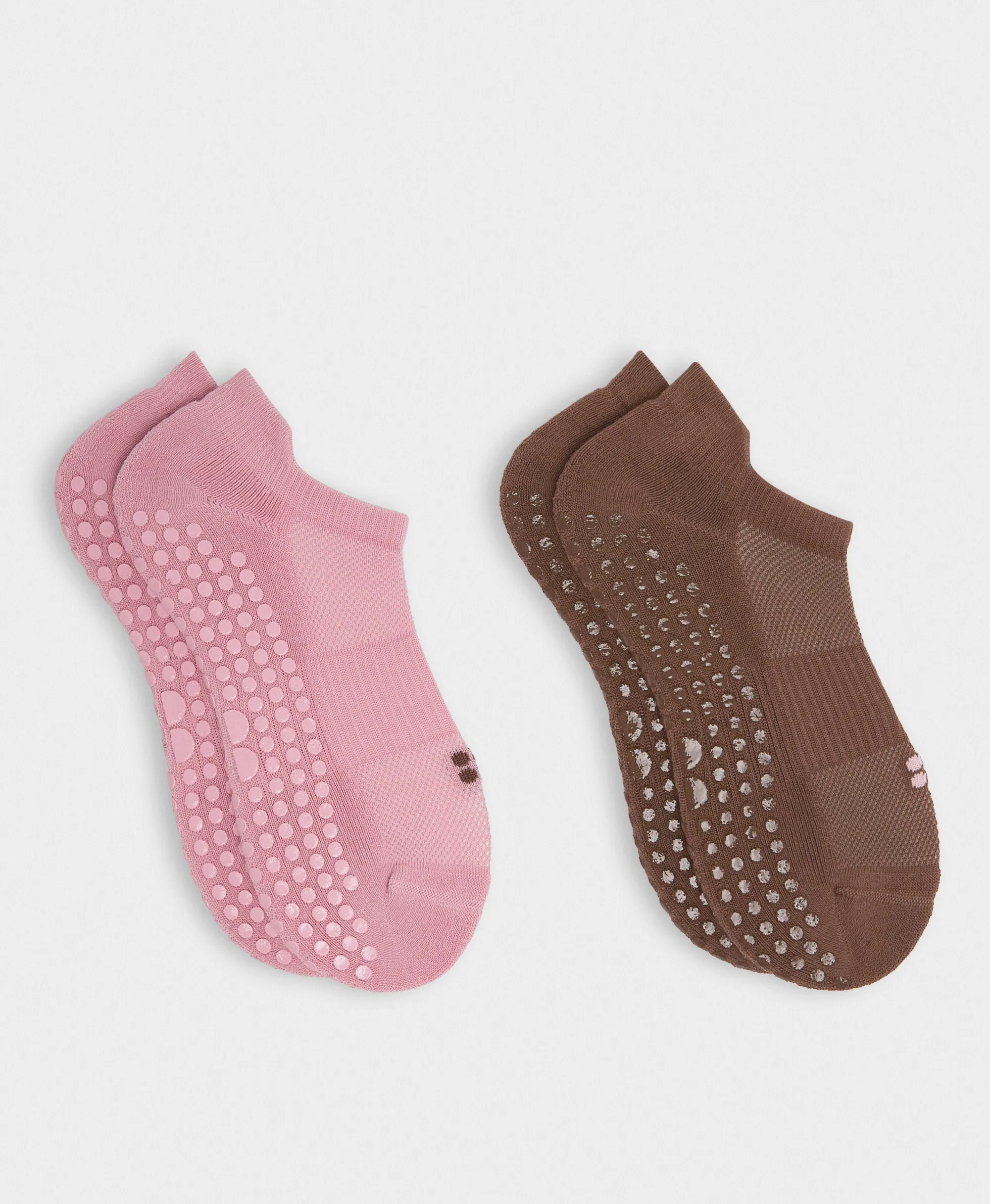 Sweaty Betty Reformer Trainer Gripper Socks 2 Pack, Brown,Pink, Women's UK 2-5