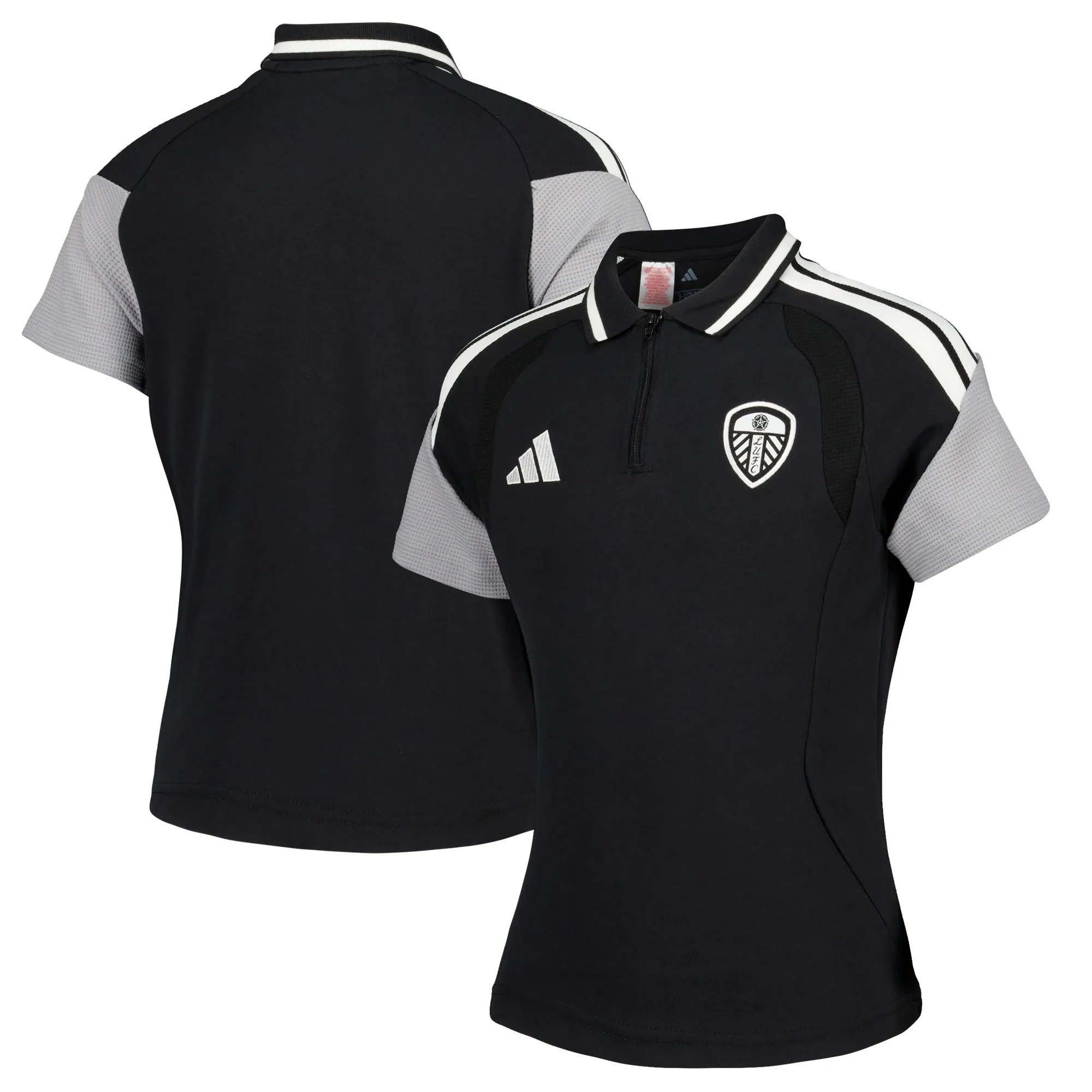 Leeds United adidas Training Polo - Black - Kids