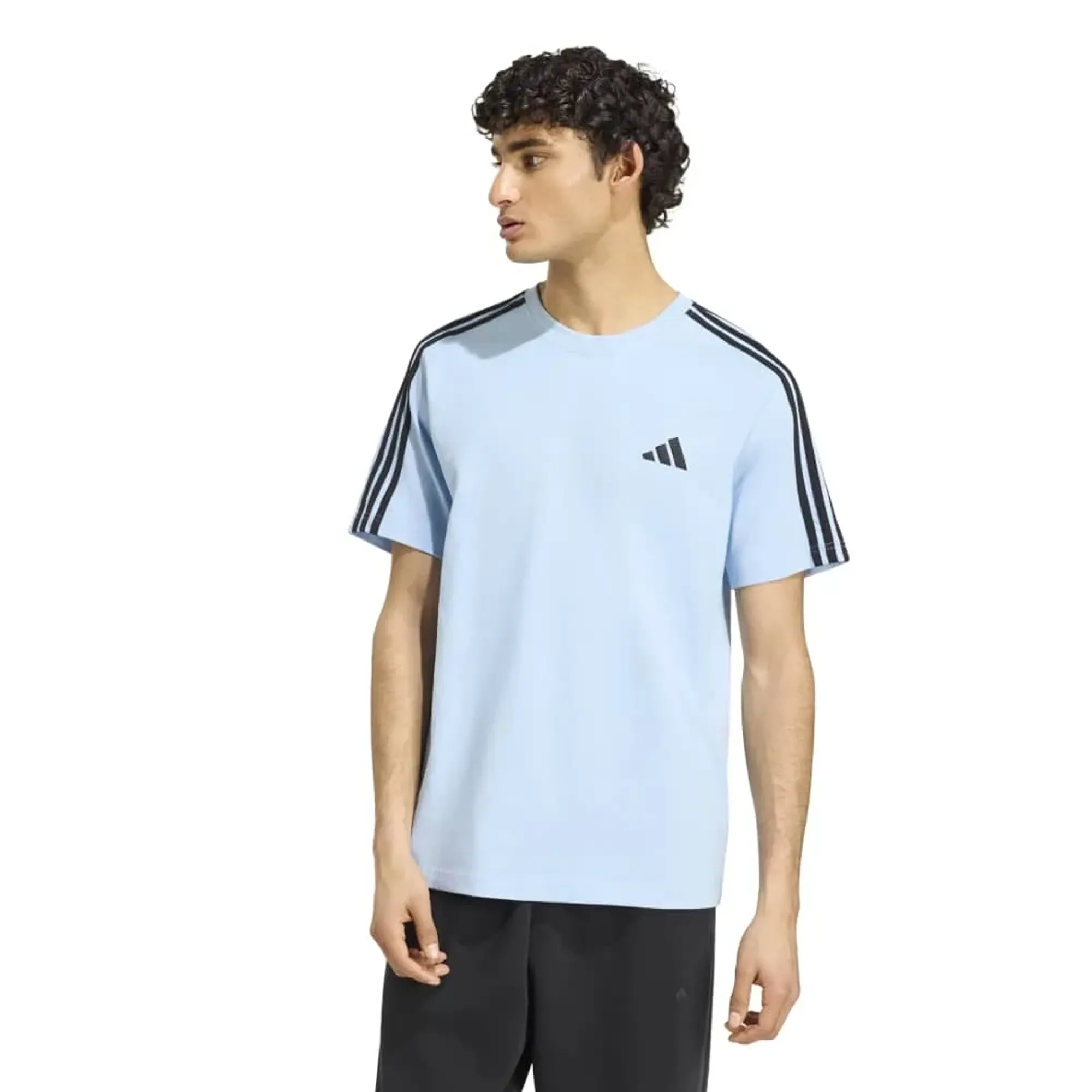 Adidas Essentials 3 Stripes Single Jersey Left Chest Branded Short Sleeve T-shirt