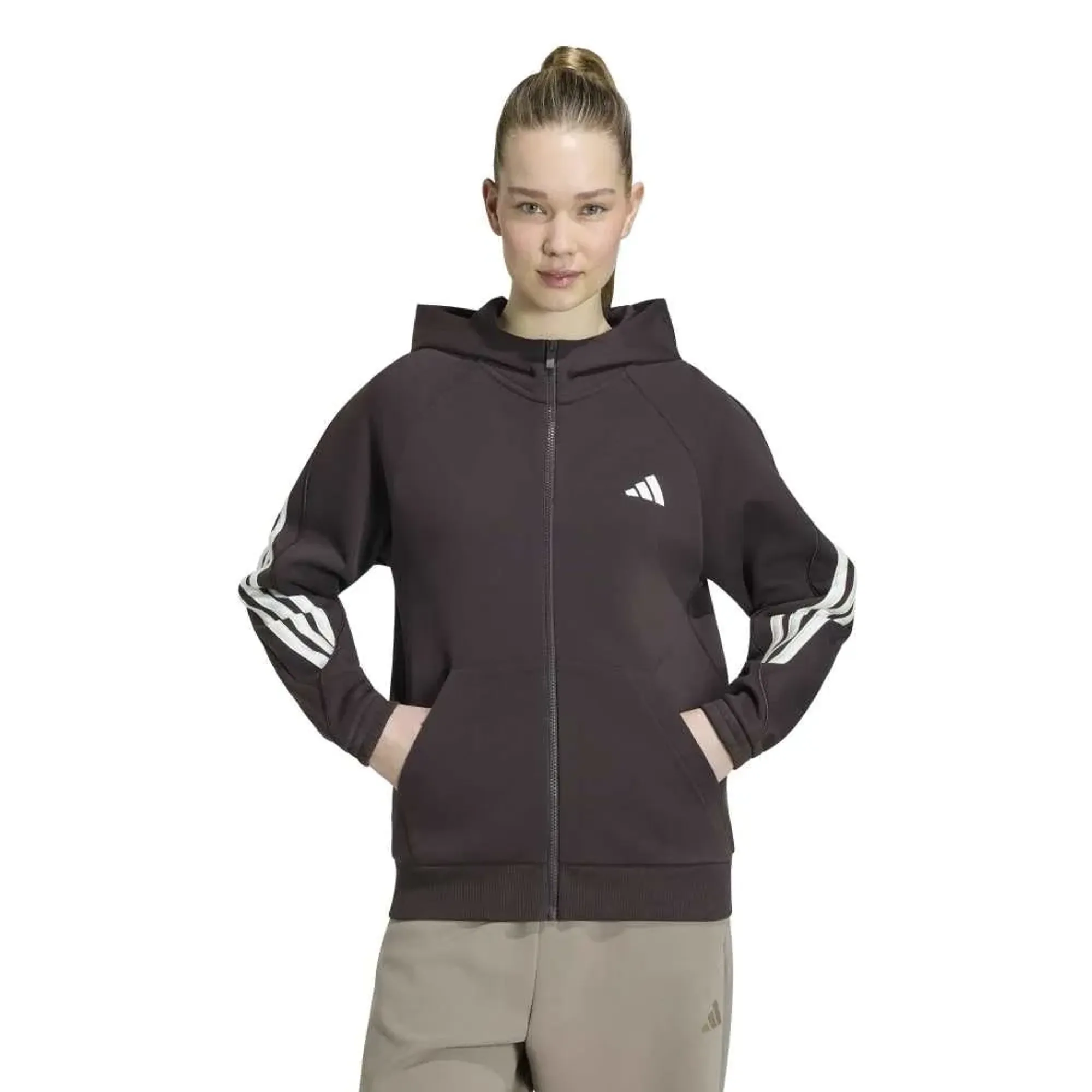 Adidas Stadium 3 Stripes Full Zip Sweatshirt
