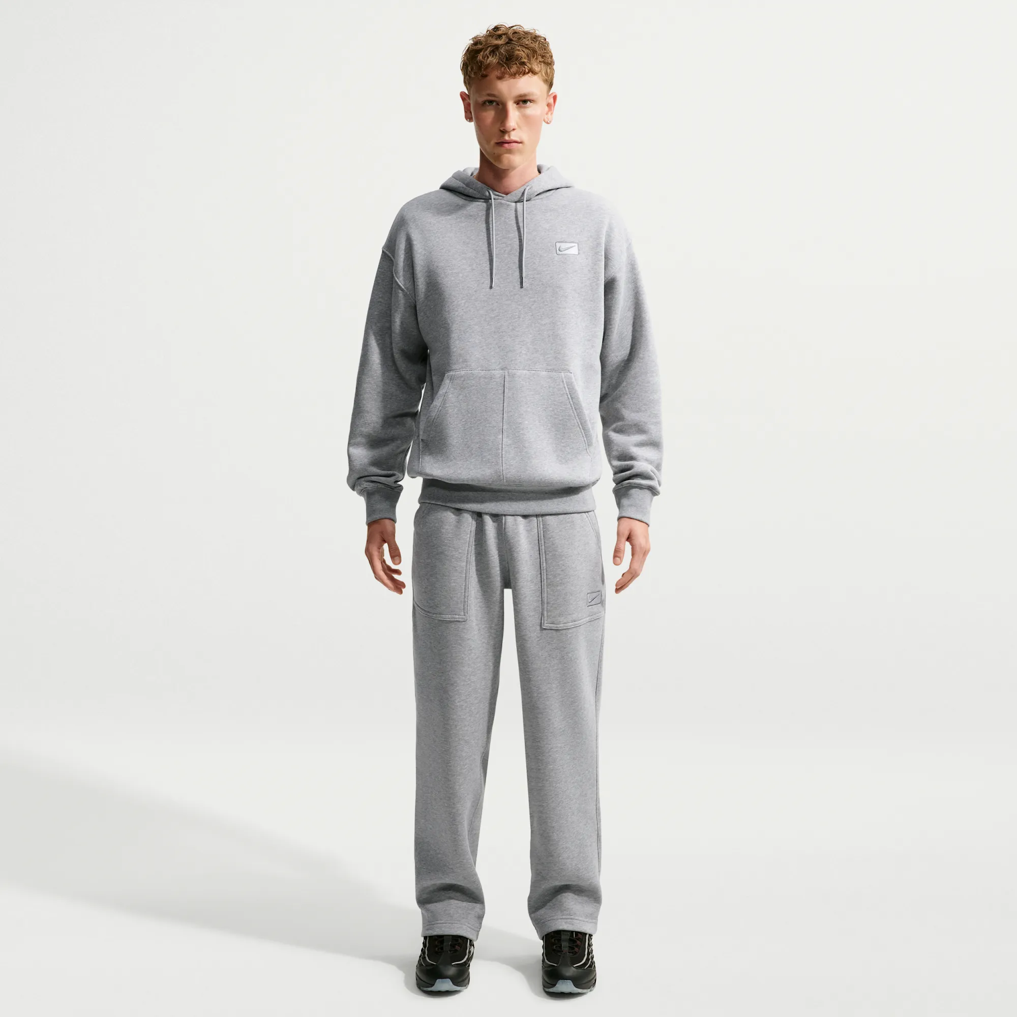 Nike Men's Fleece Open-Hem Pants - Dark Grey Heather - Fleece