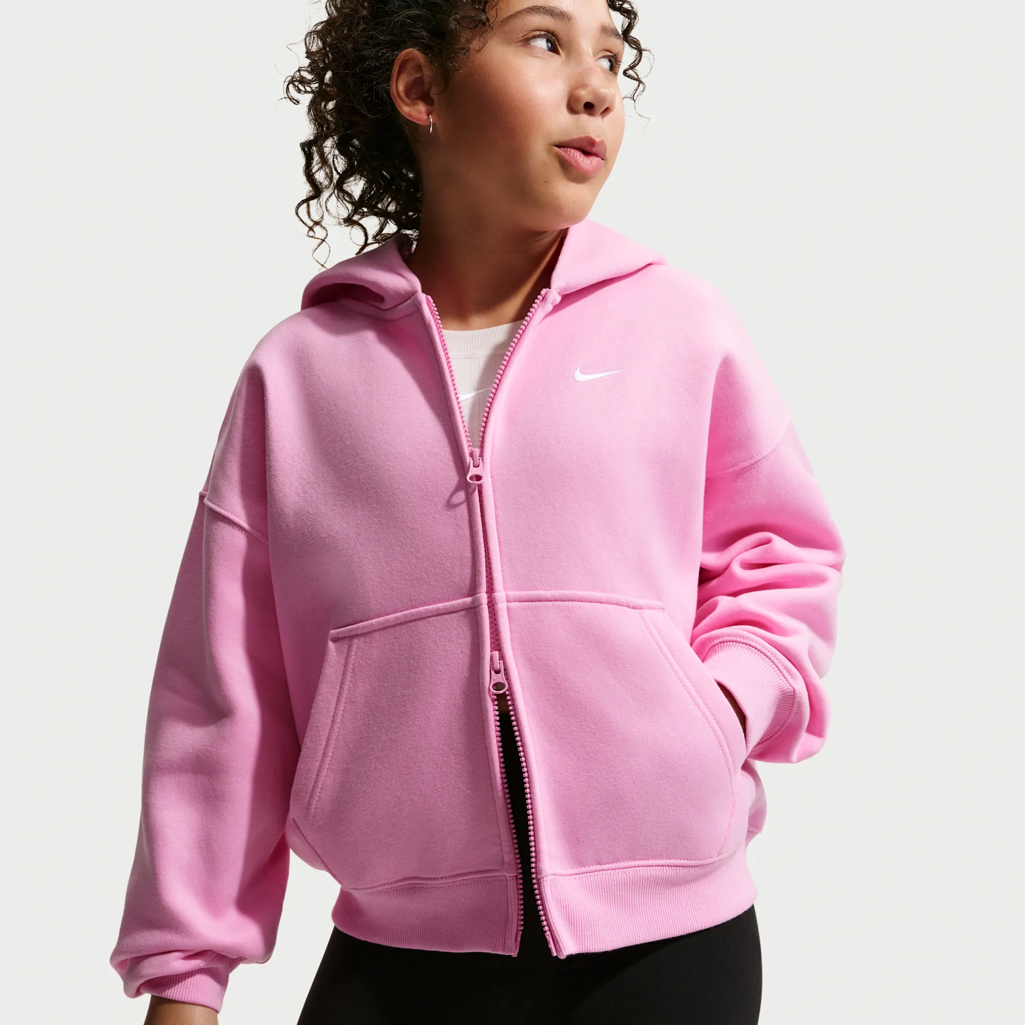Nike Studio Oldrr () Oversized Full-Zip Hoodie - Pink Rise - Fleece