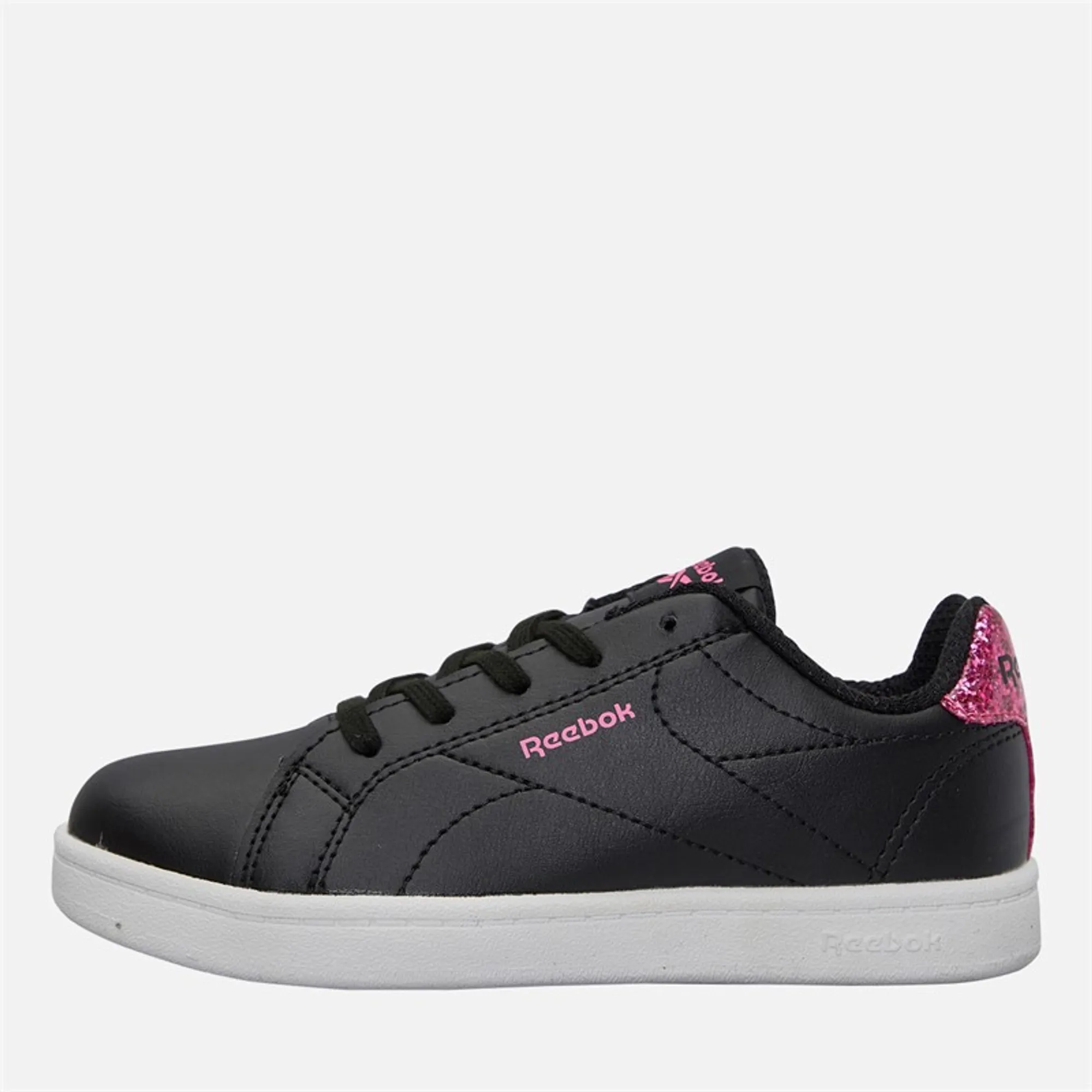 Reebok Junior Girls Royal Complete Clean 2.0 Trainers Black/Passion Pink/White