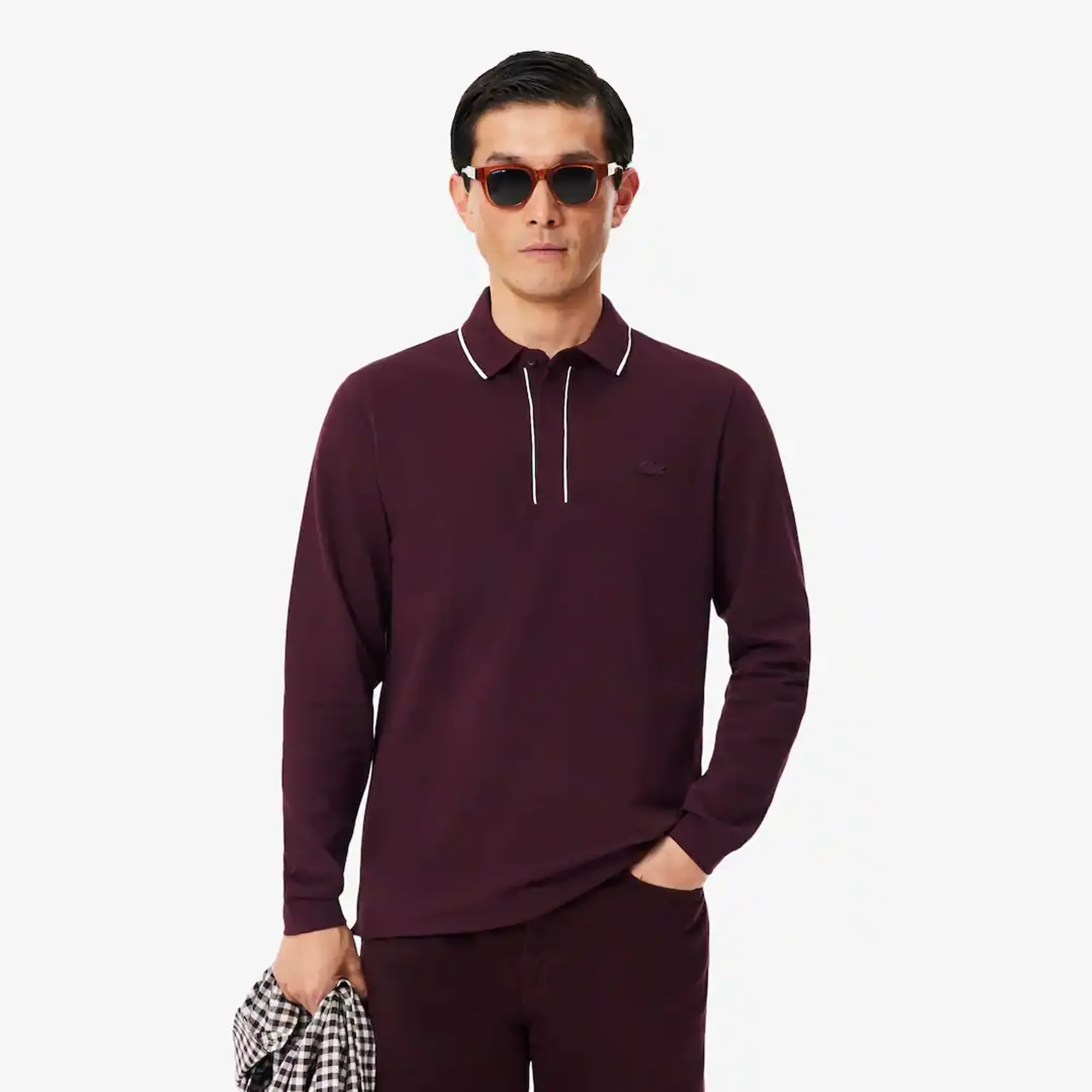 Lacoste Regular Fit Long Sleeved Paris Polo Shirt - Chestnut Brown