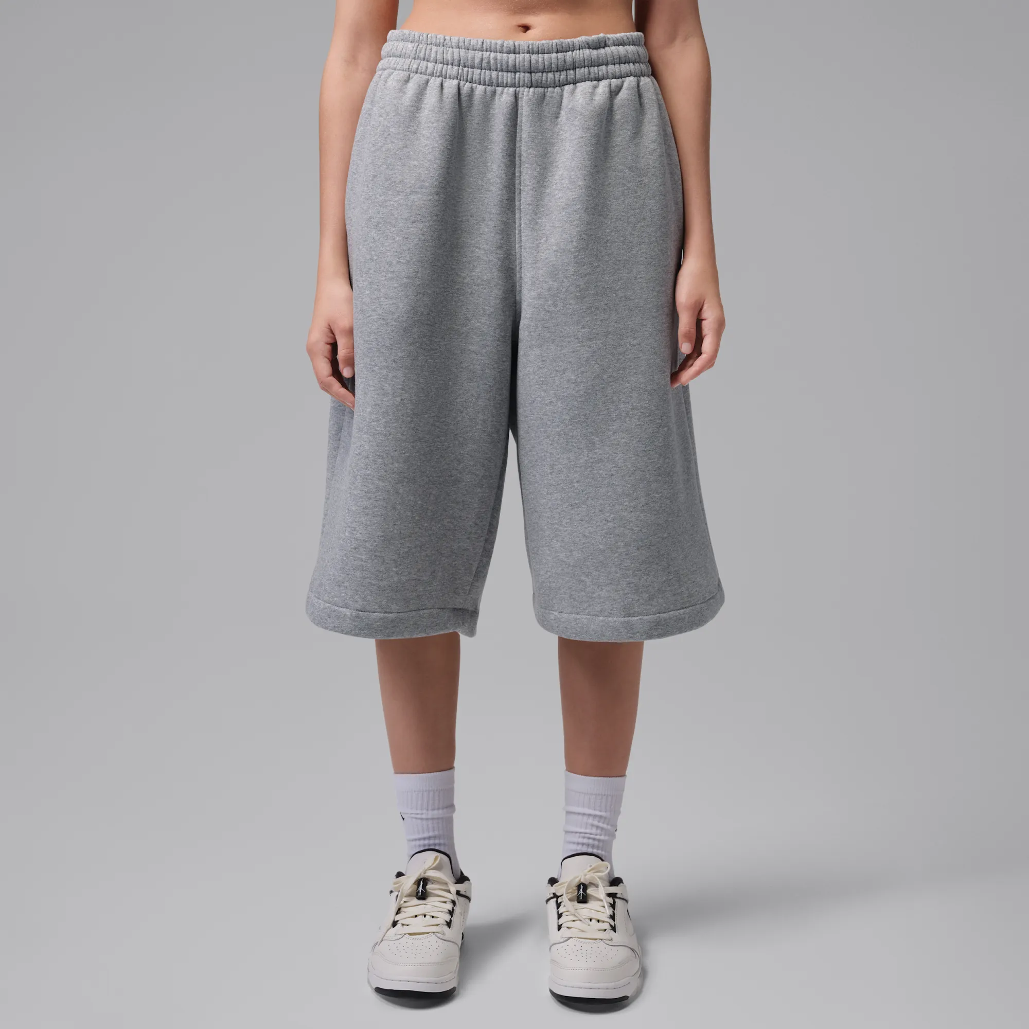 Nike Jordan Brooklyn Fleece Women's Big Shorts - Grey - Fleece