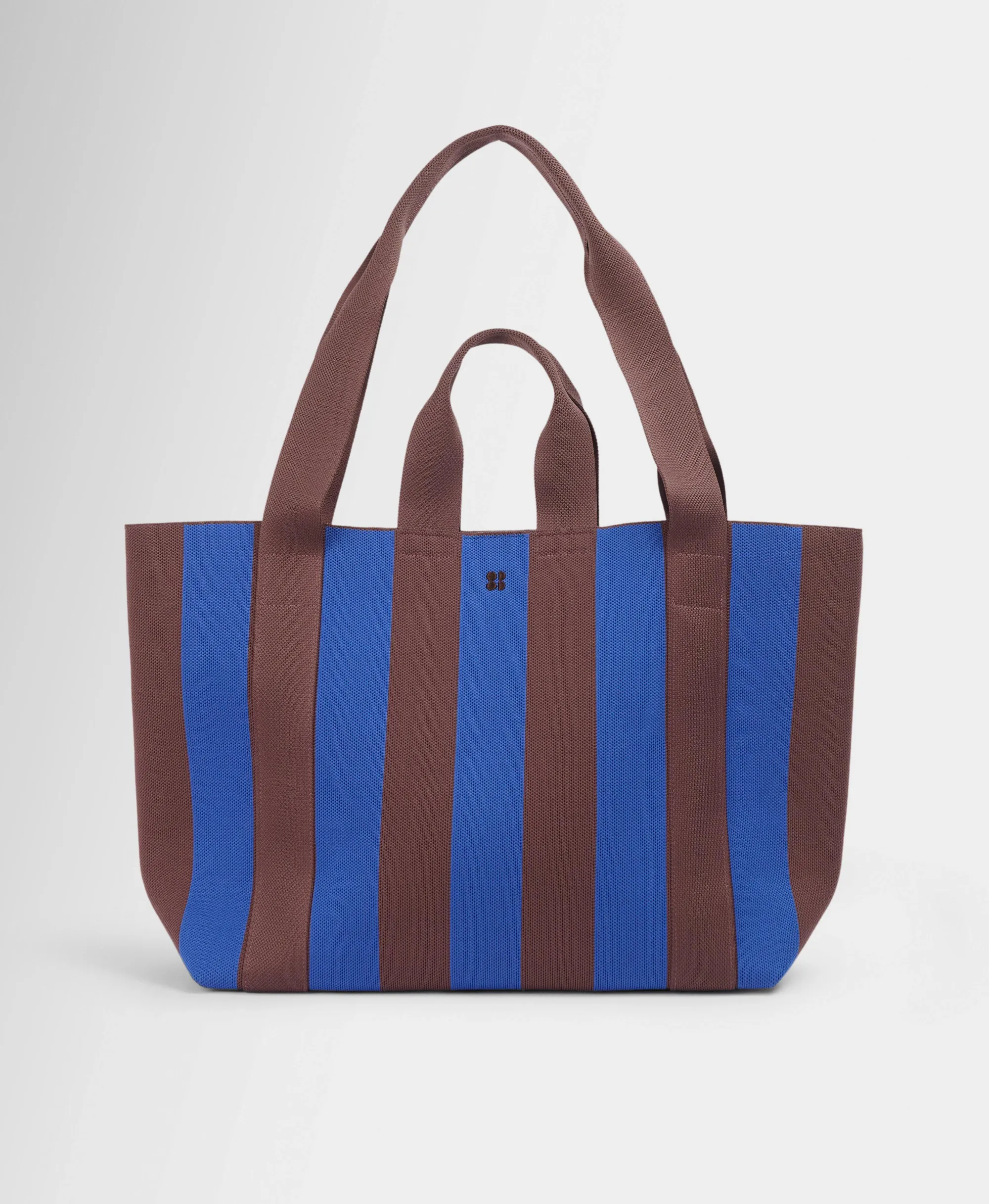 Sweaty Betty Knitted Stripe Bag, Blue,Brown, Women's OS