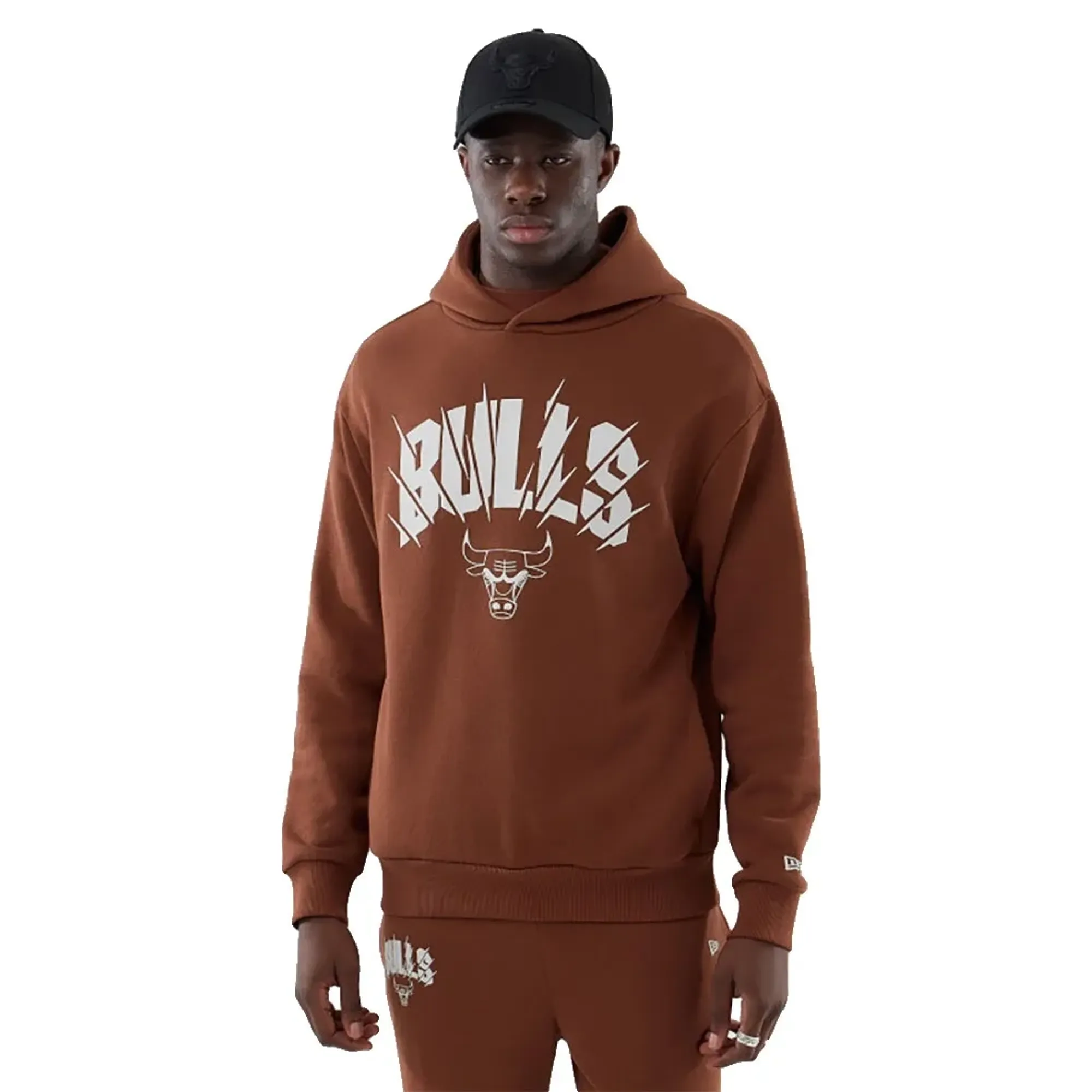 Chicago Bulls NBA Core Plus Brown Pullover Hoodie New Era Cap adult unisex