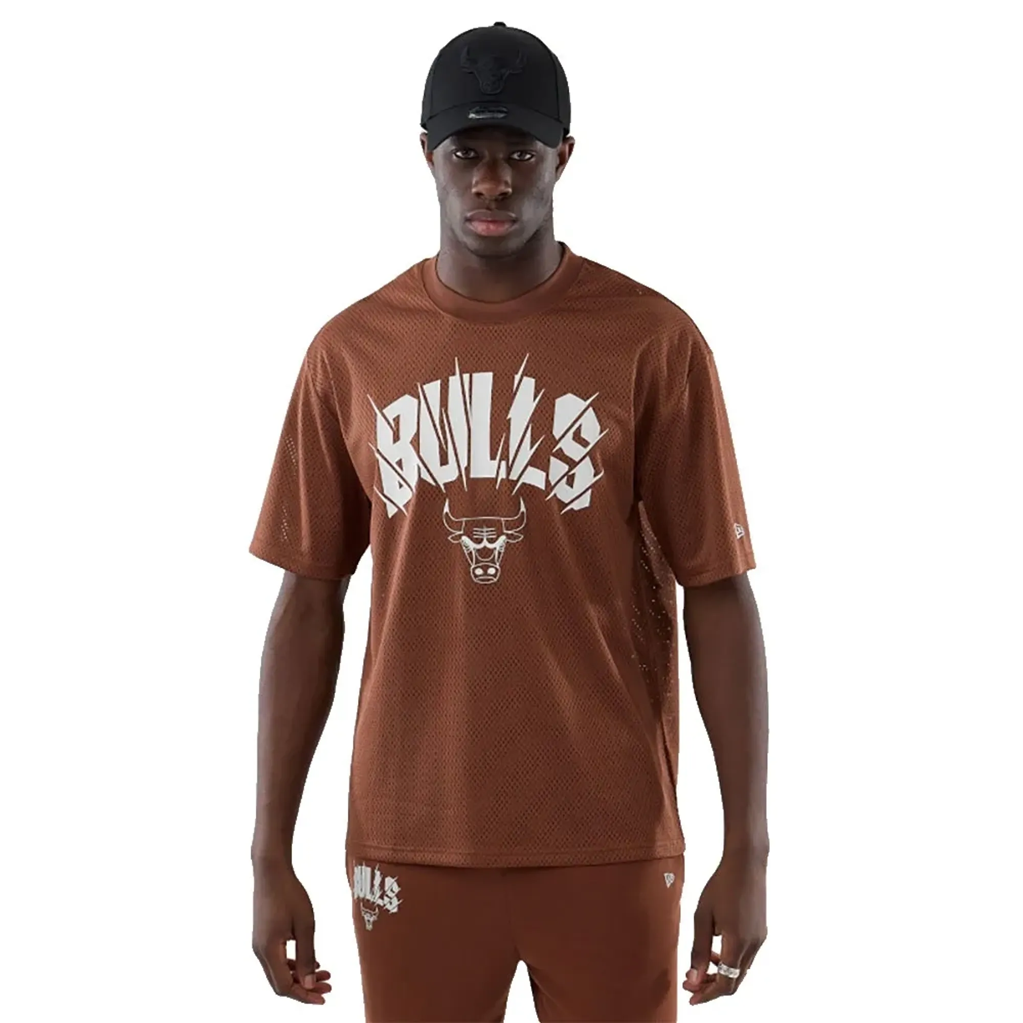 Chicago Bulls NBA Core Plus Mesh Brown Oversized T-Shirt New Era Cap adult unisex