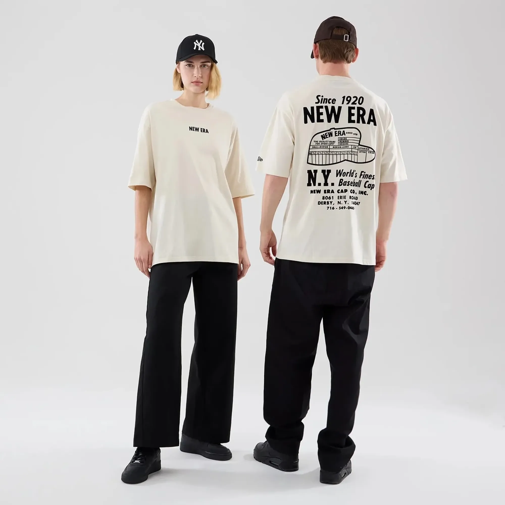 New Era Cap Graphic Cream Oversized T-Shirt adult unisex