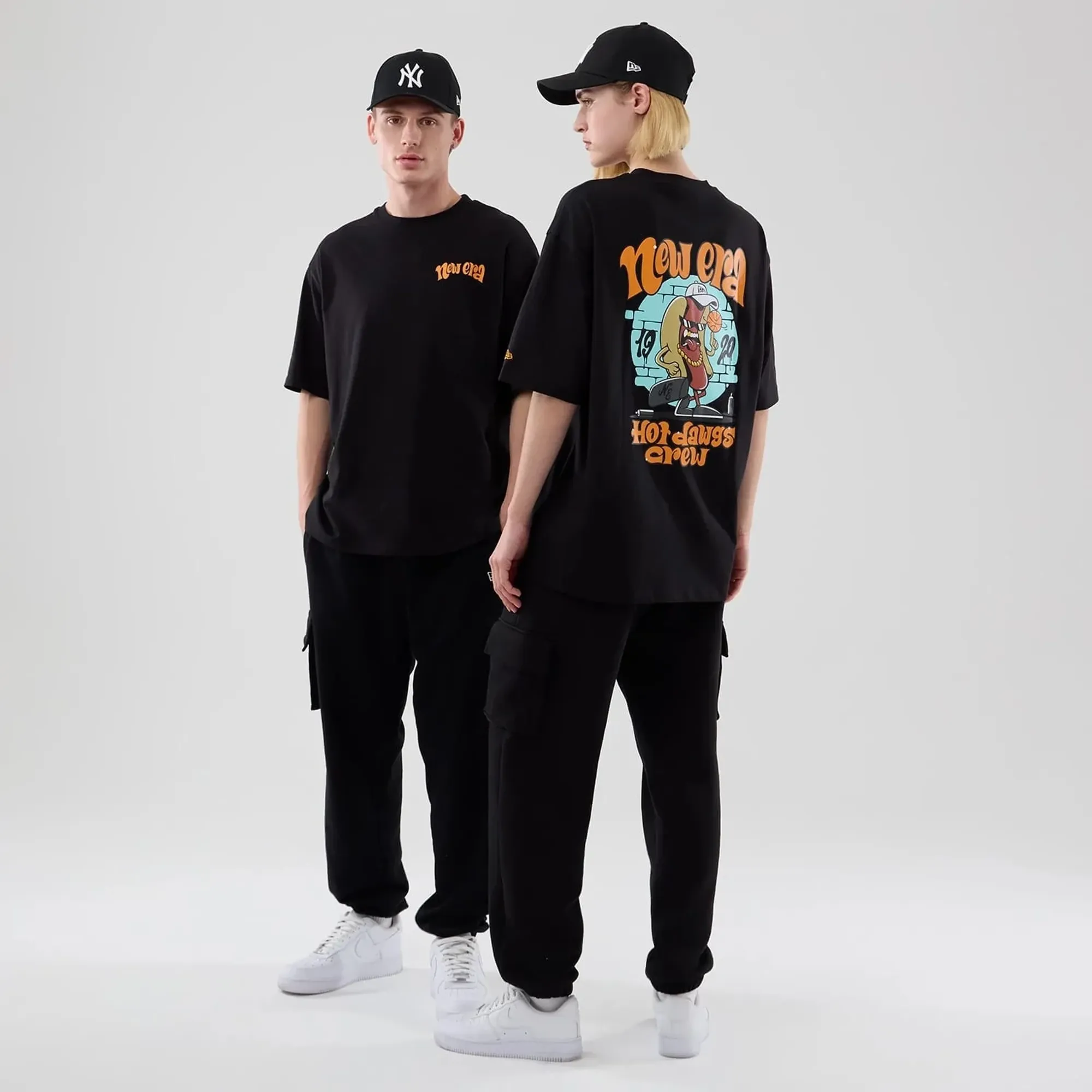 New Era Food Graphic Black Oversized T-Shirt adult unisex