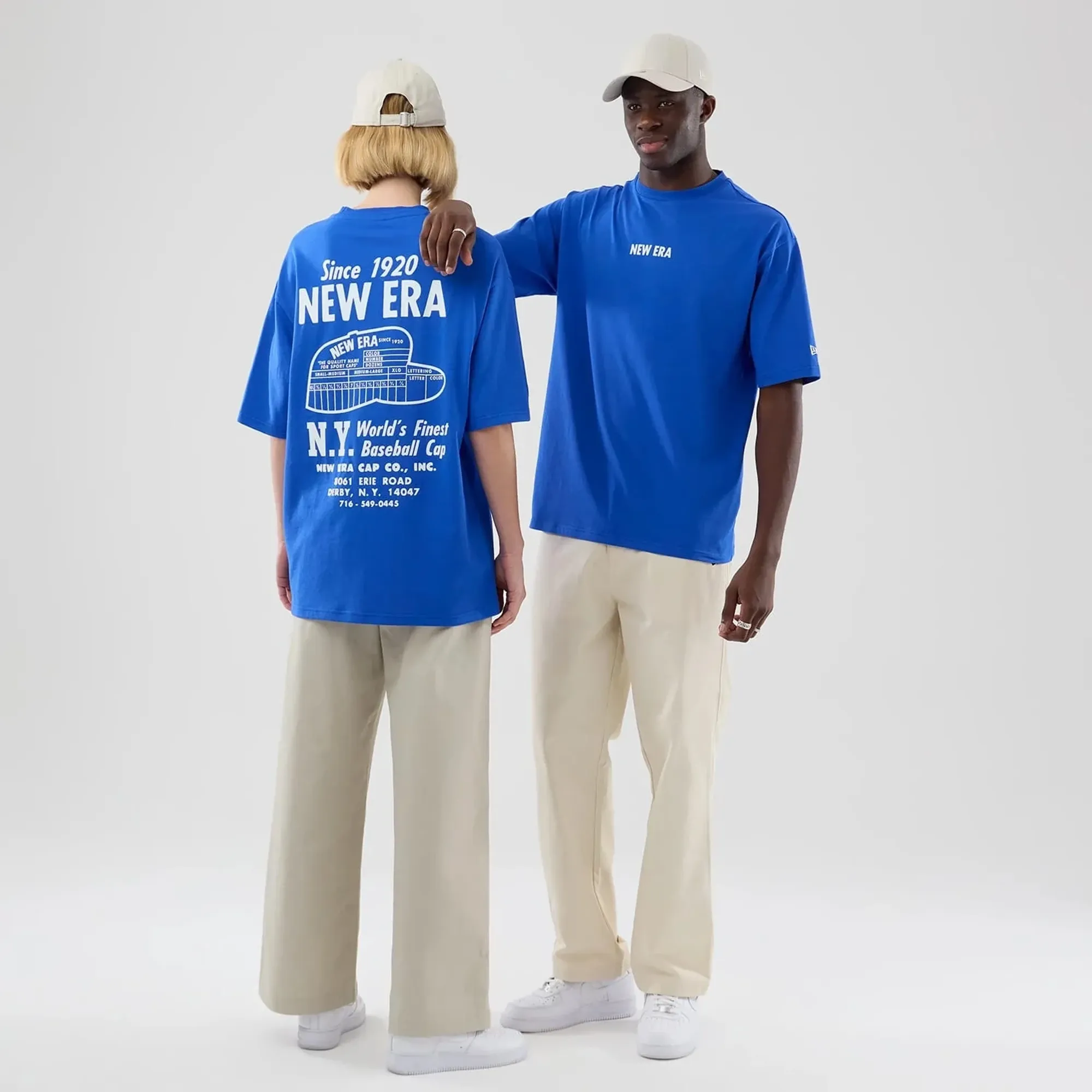 New Era Cap Graphic Bright Blue Oversized T-Shirt adult unisex