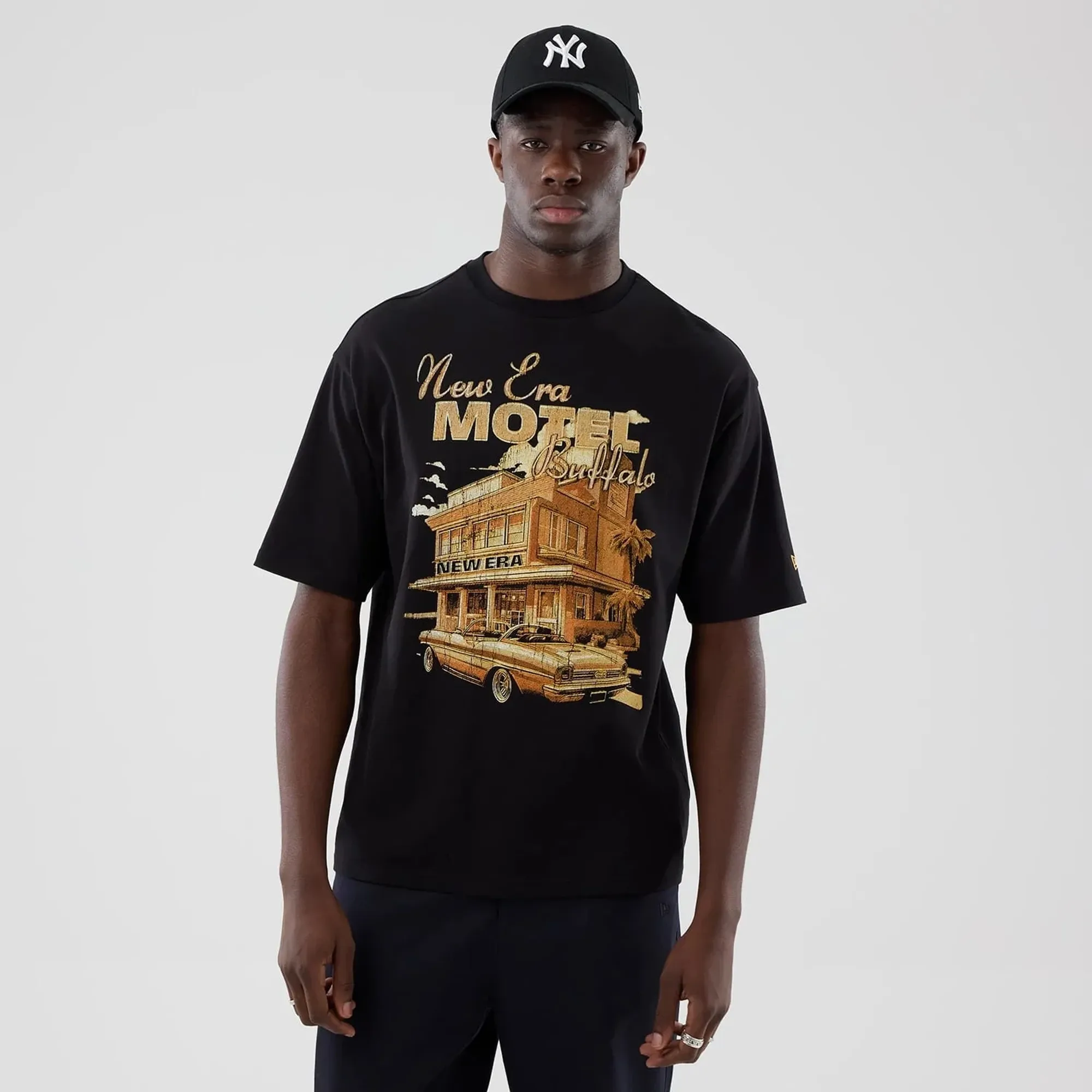 New Era Motor Graphic Black Oversized T-Shirt adult unisex