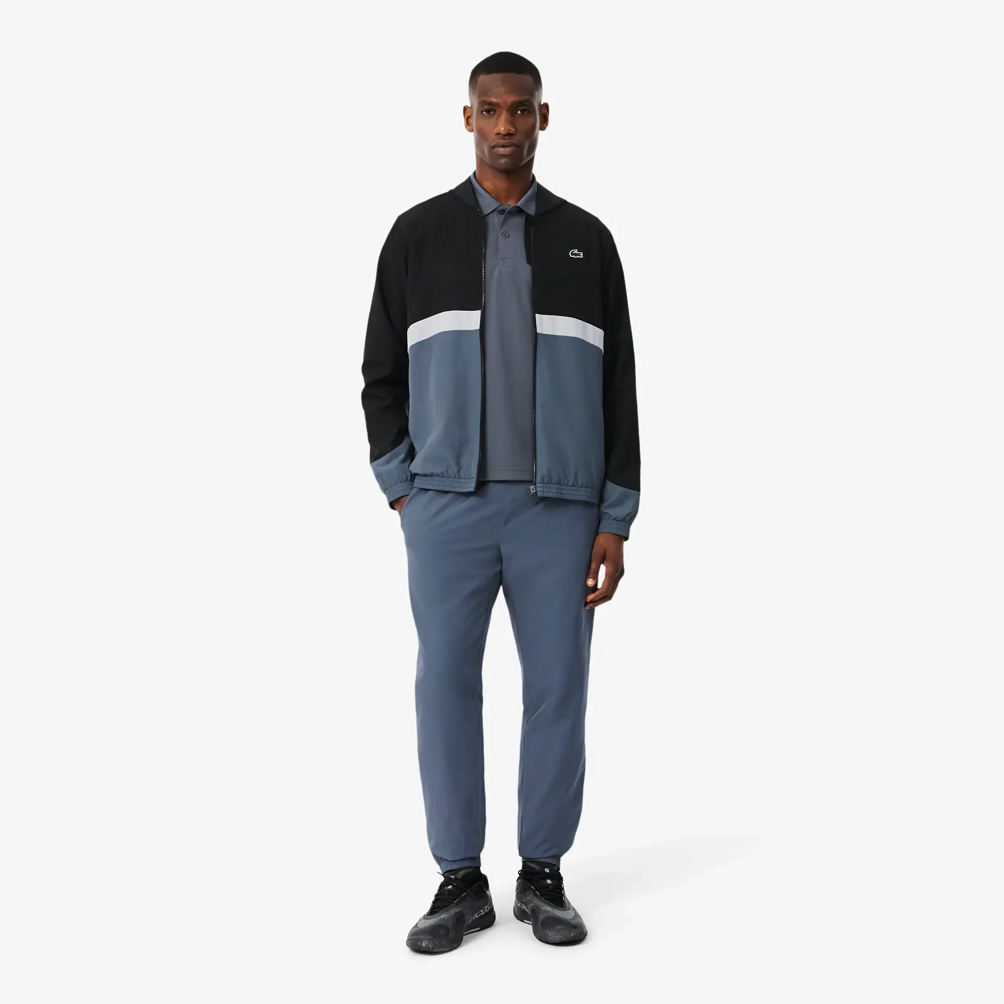 Lacoste Sport Printed Colour-Block Tracksuit - Noir / Gris
