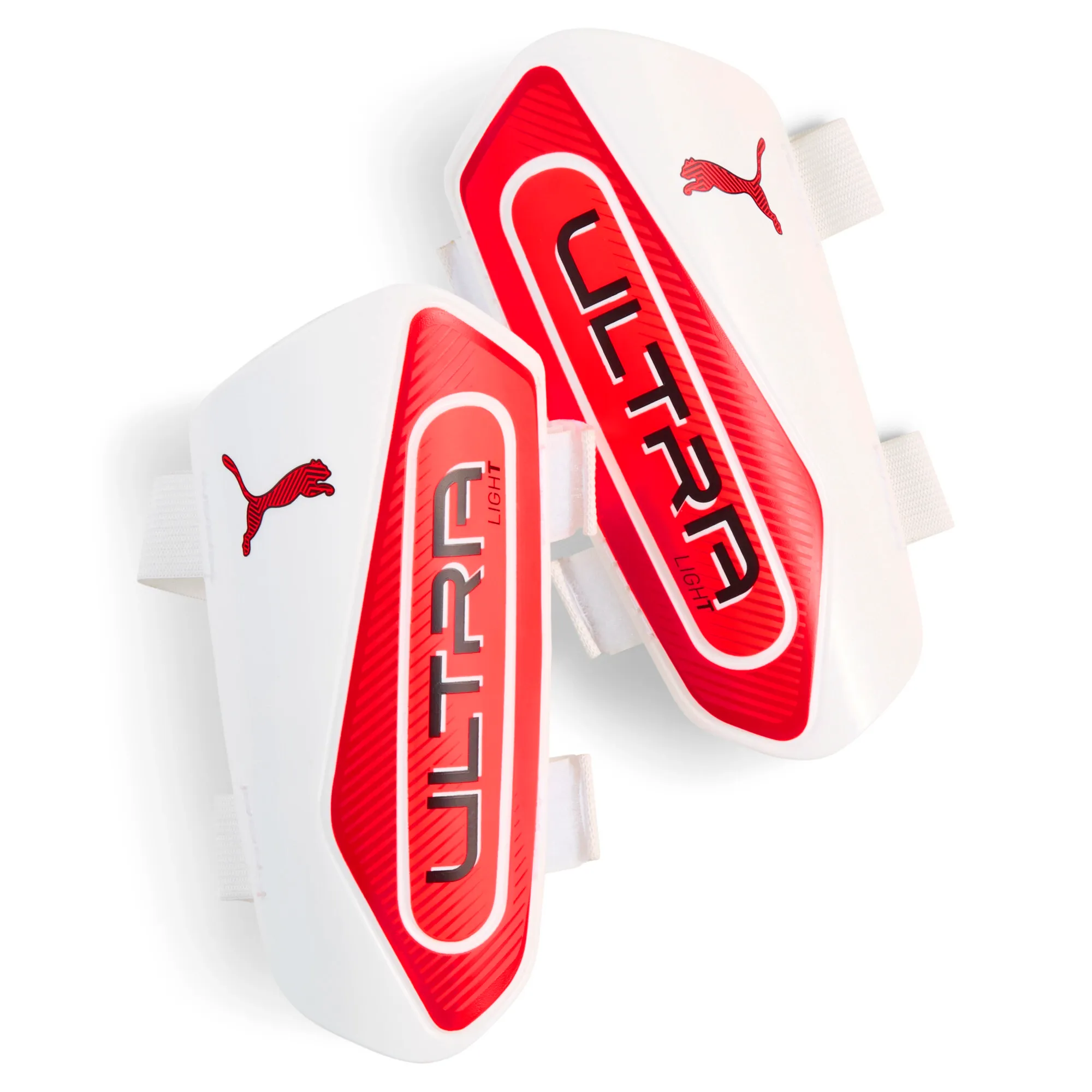 PUMA ULTRA Light Football Strap Shinguards in White | Size Large