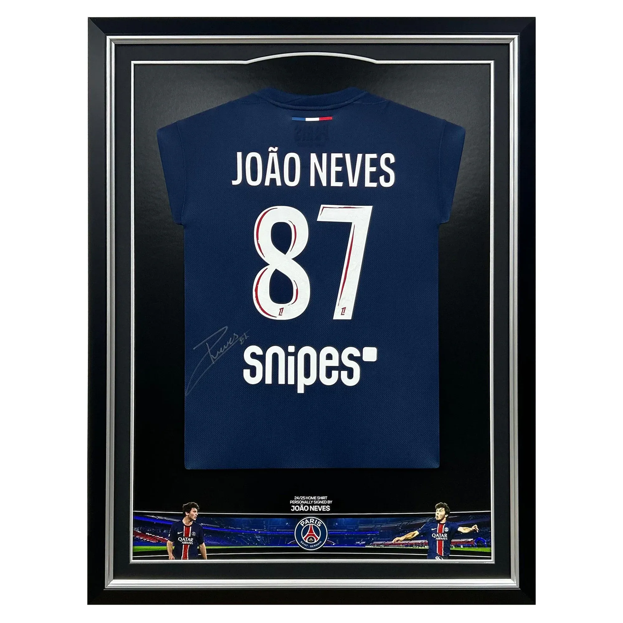Paris Saint-Germain 24/25 Home Signed Shirt - Joao Neves