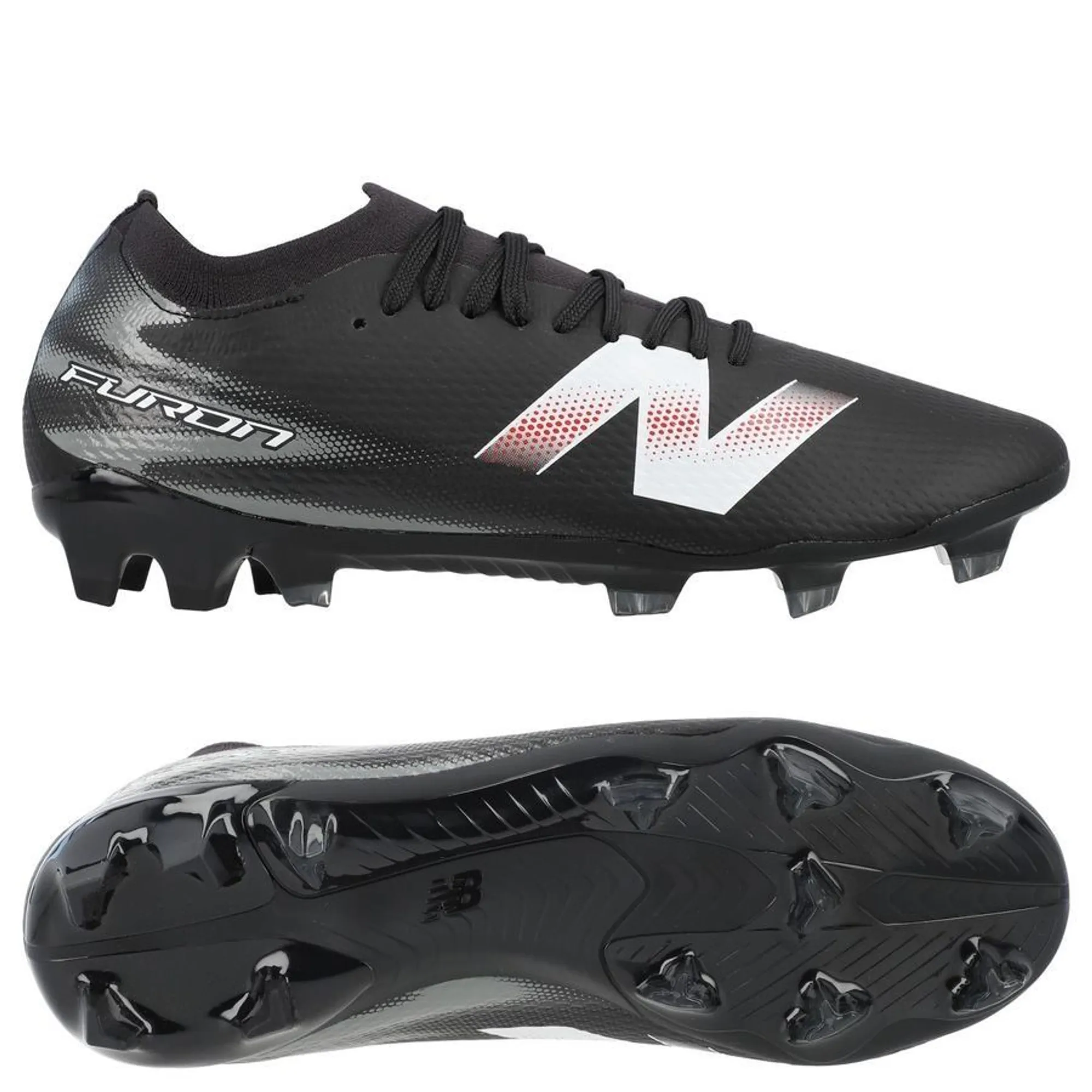 New Balance Unisex Furon Team FG V9 in Black/White Synthetic