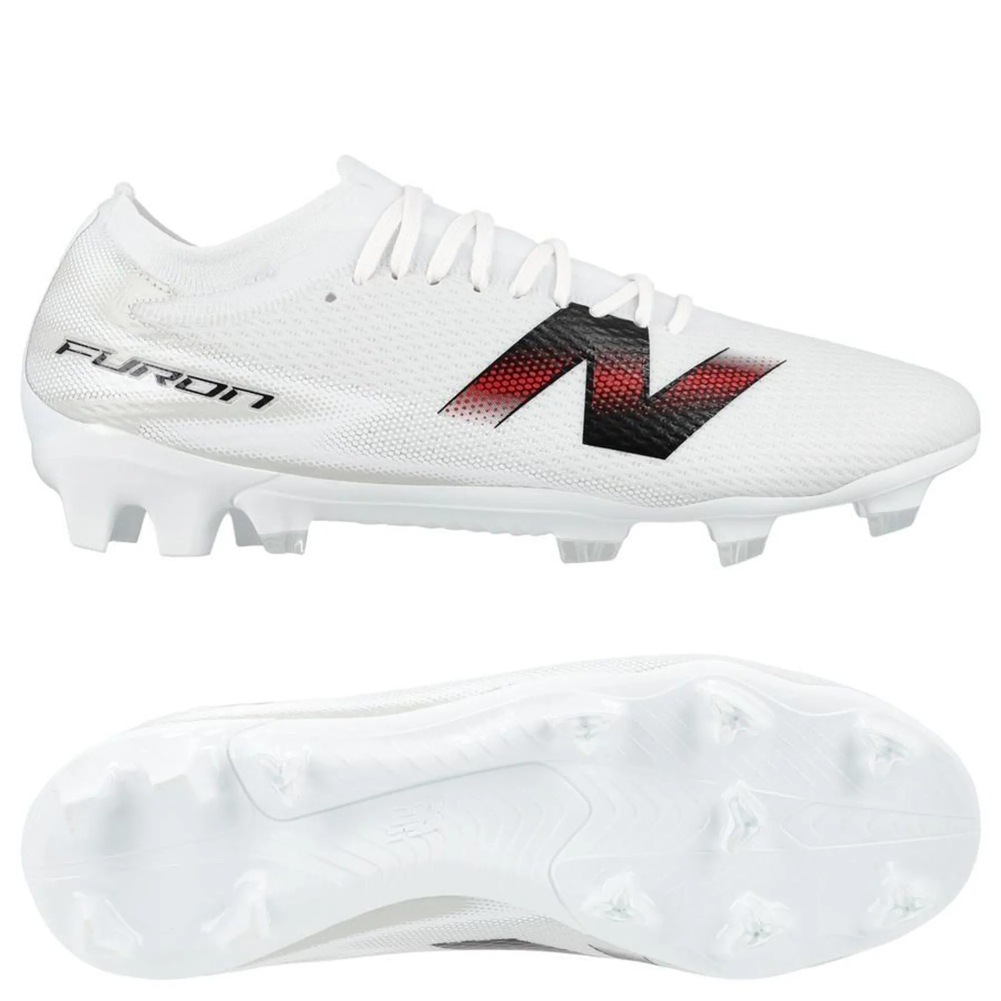 New Balance Furon V9 Team Fg Core - White/Black/Red - ['White']
