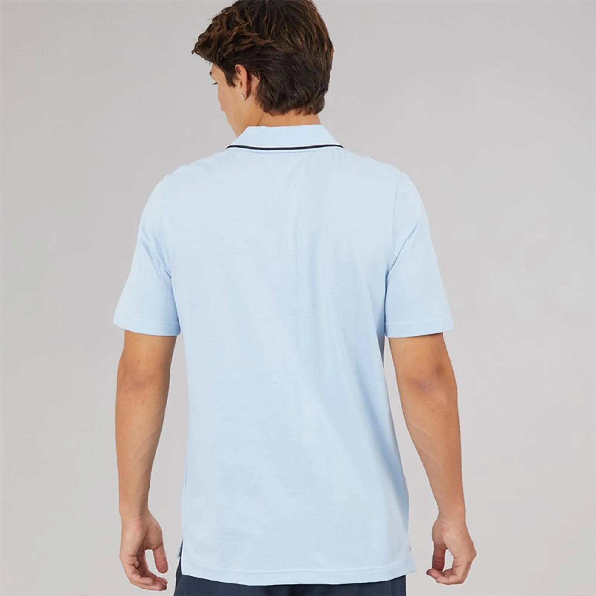 adidas Mens Essentials Small Logo Pique Polo Shirt Glow Blue/Black