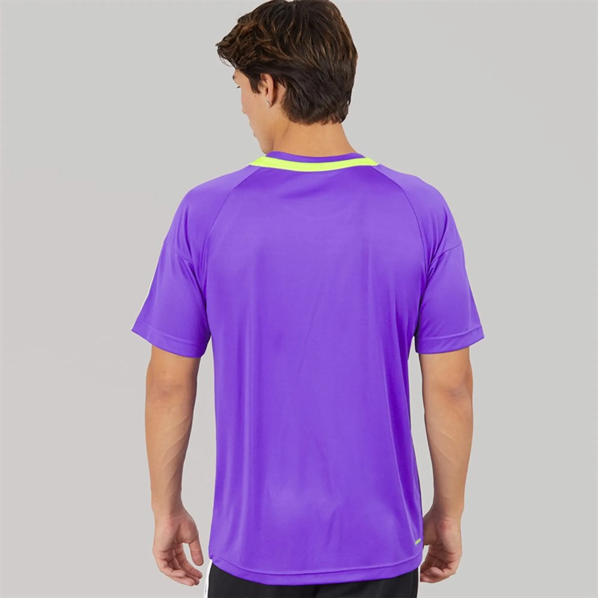 adidas Classic 3 Stripe Sereno T-Shirt Mens - Purple