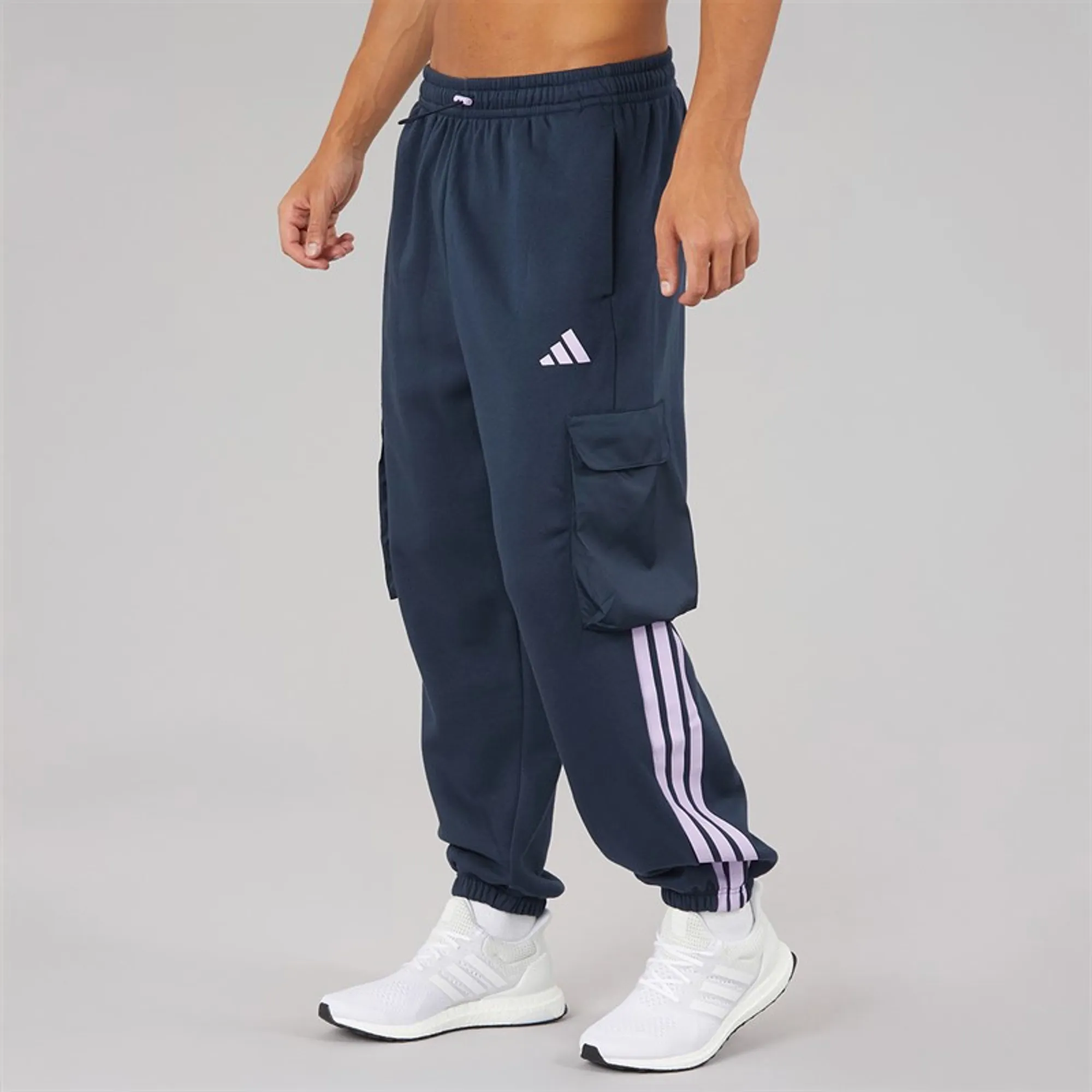 adidas Mens City Tech Utility Fleece Joggers Aurora Ink/Pure Teal