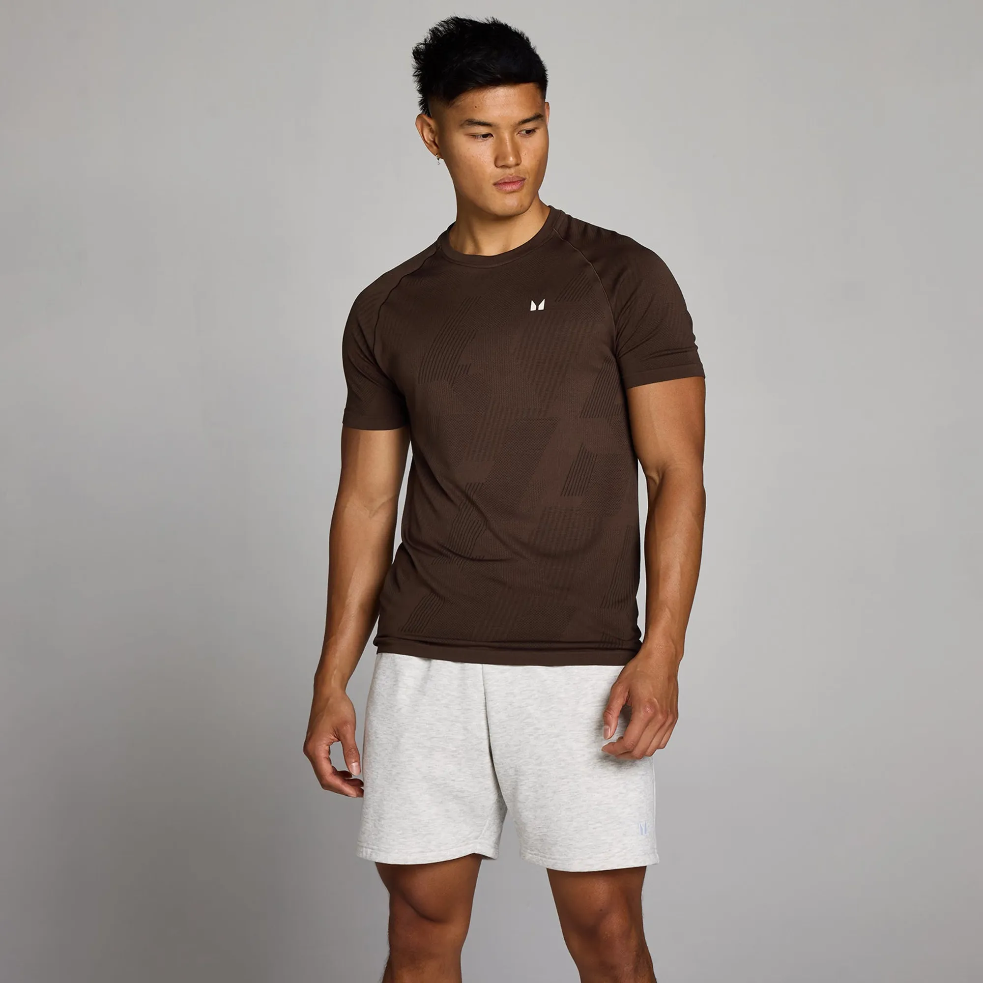 MP Men's Tempo Pillar Graphic Seamless T-Shirt - Cocoa - XS