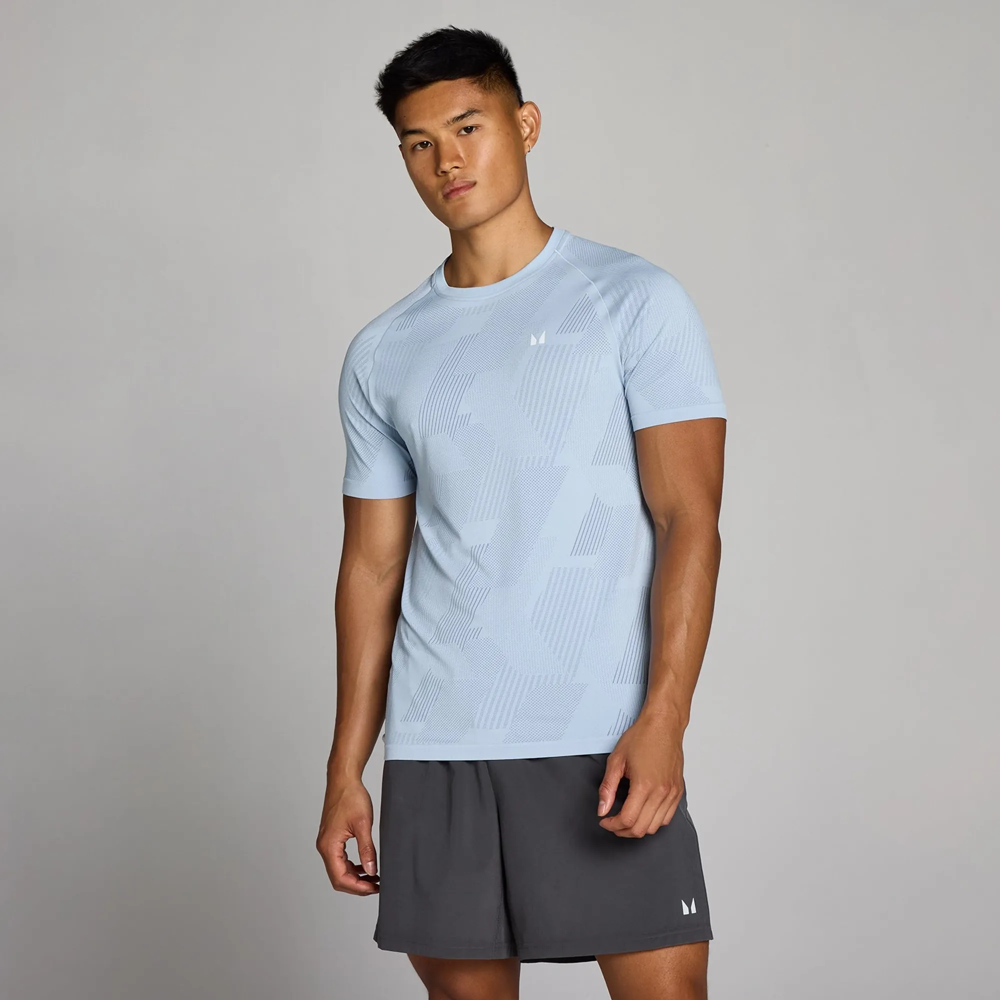 MP Men's Tempo Pillar Graphic Seamless T-Shirt - Breeze Blue - XS
