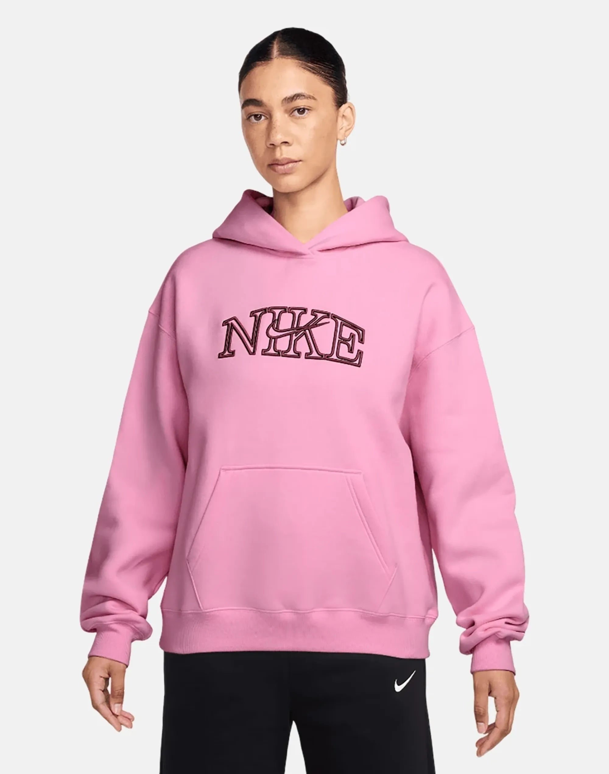 Women's Nike Studio Fleece Hoodie in Pink 