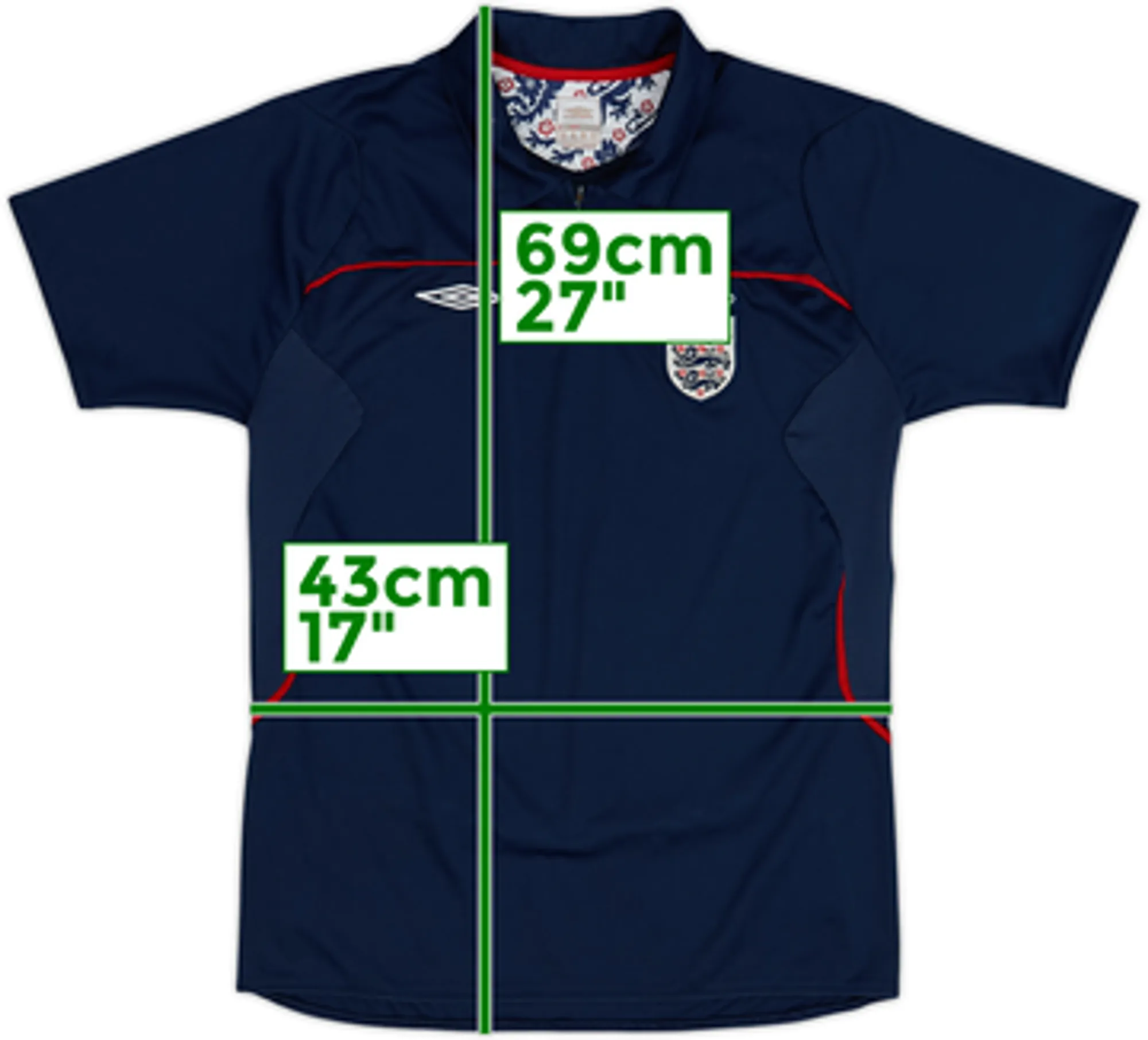 2004-05 England Umbro 1/4 Zip Polo Shirt - 6/10 - (XL.Boys