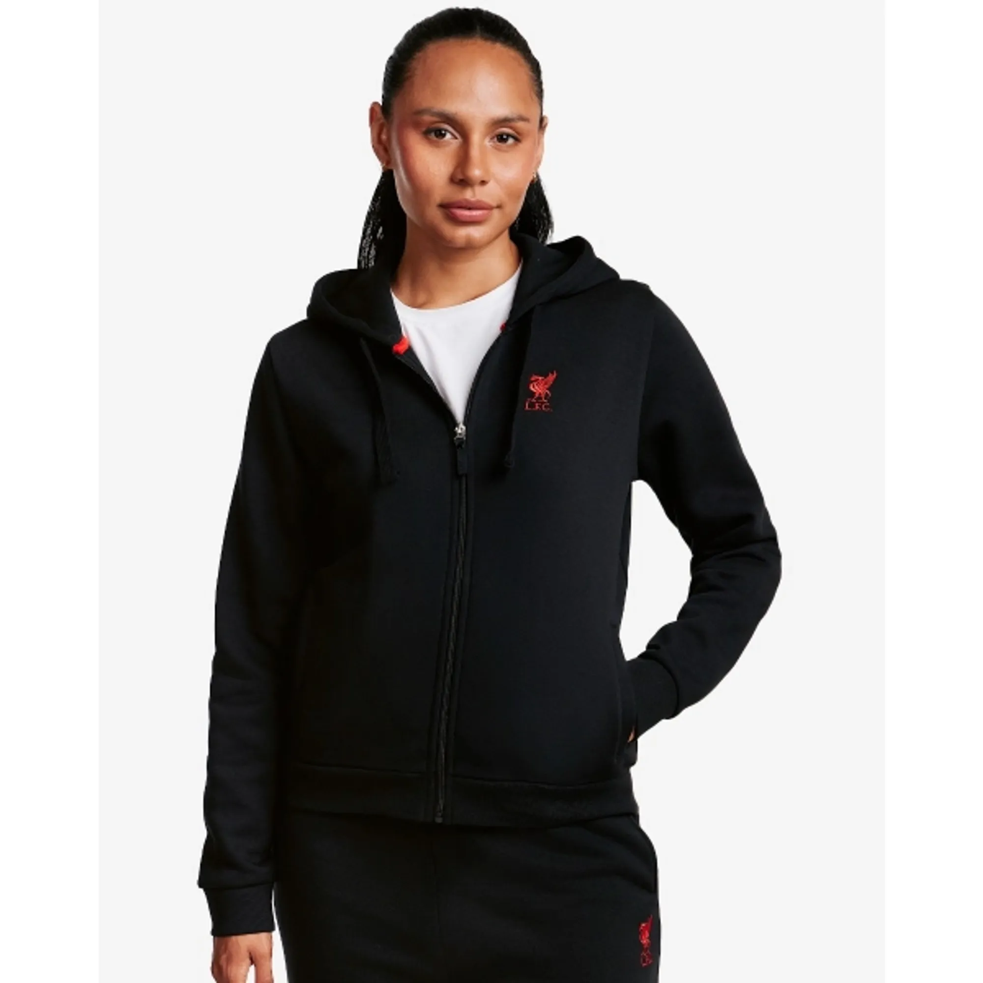 LFC Womens Zip Through Hoodie Black | 16822 | FOOTY.COM
